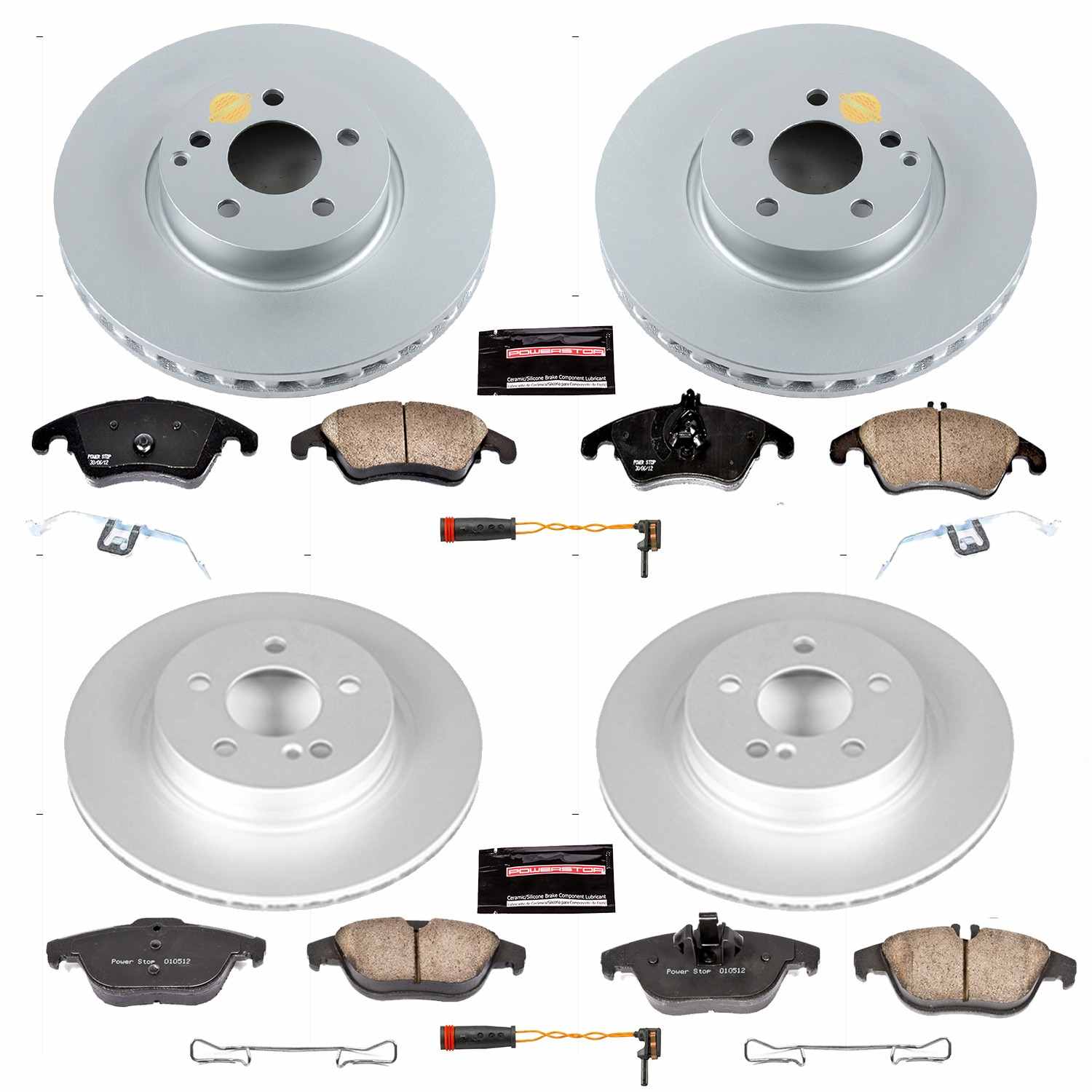 Power Stop 13-14 Mercedes-Benz C300 Front & Rear Z23 Evolution Sport Coated Brake Kit