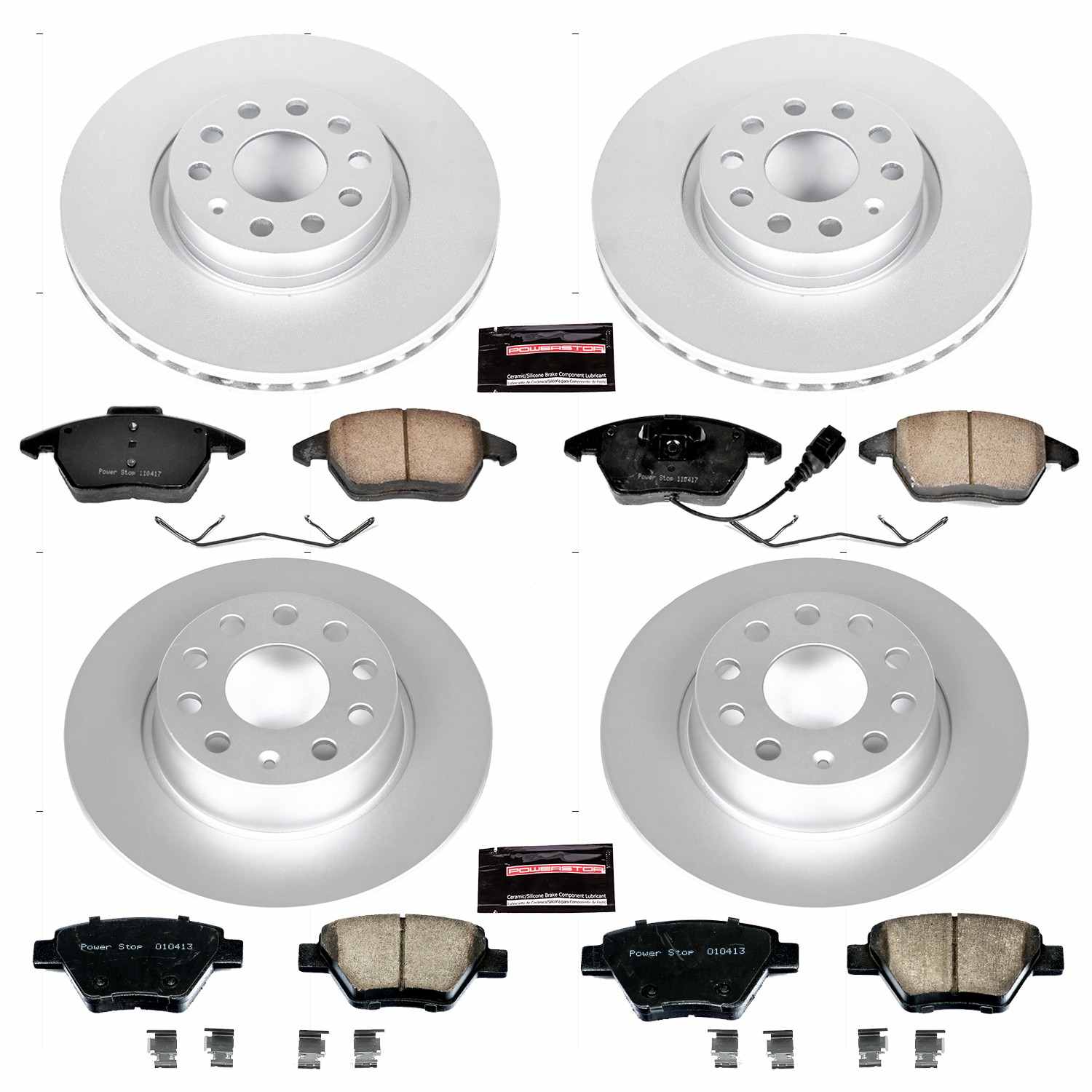 Power Stop 10-12 Audi A3 Front & Rear Z23 Evolution Sport Coated Brake Kit