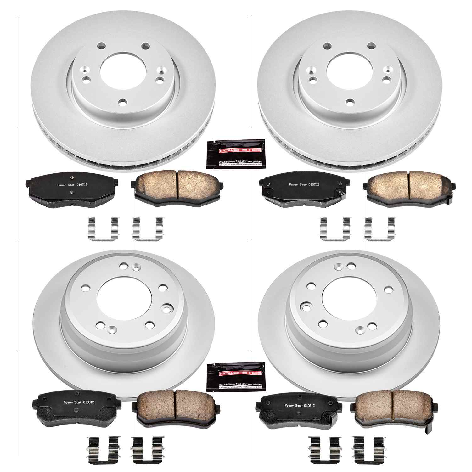 Power Stop 10-12 Hyundai Tucson Front & Rear Z17 Evolution Geomet Coated Brake Kit