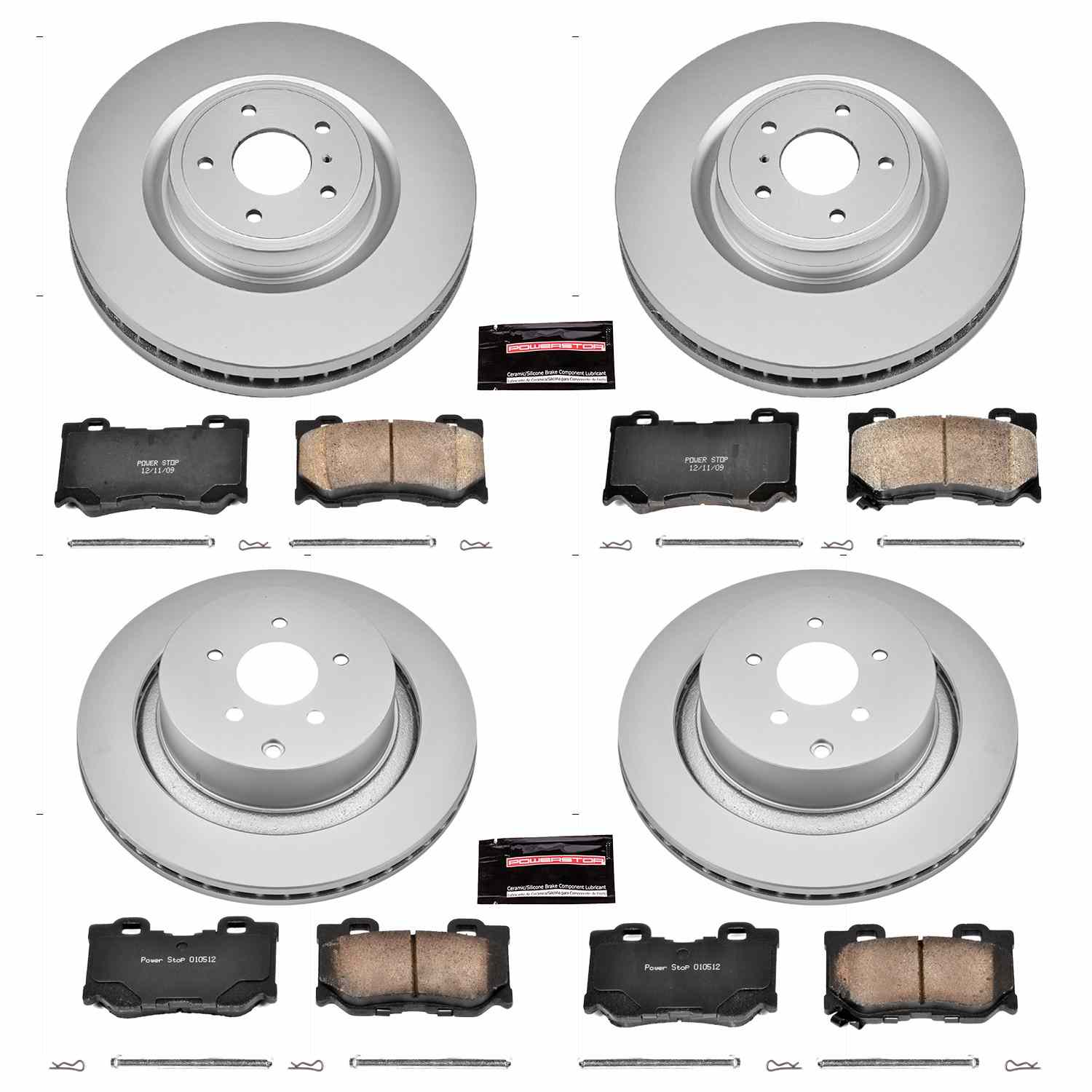 Power Stop 09-13 Infiniti FX50 Front & Rear Z17 Evolution Geomet Coated Brake Kit