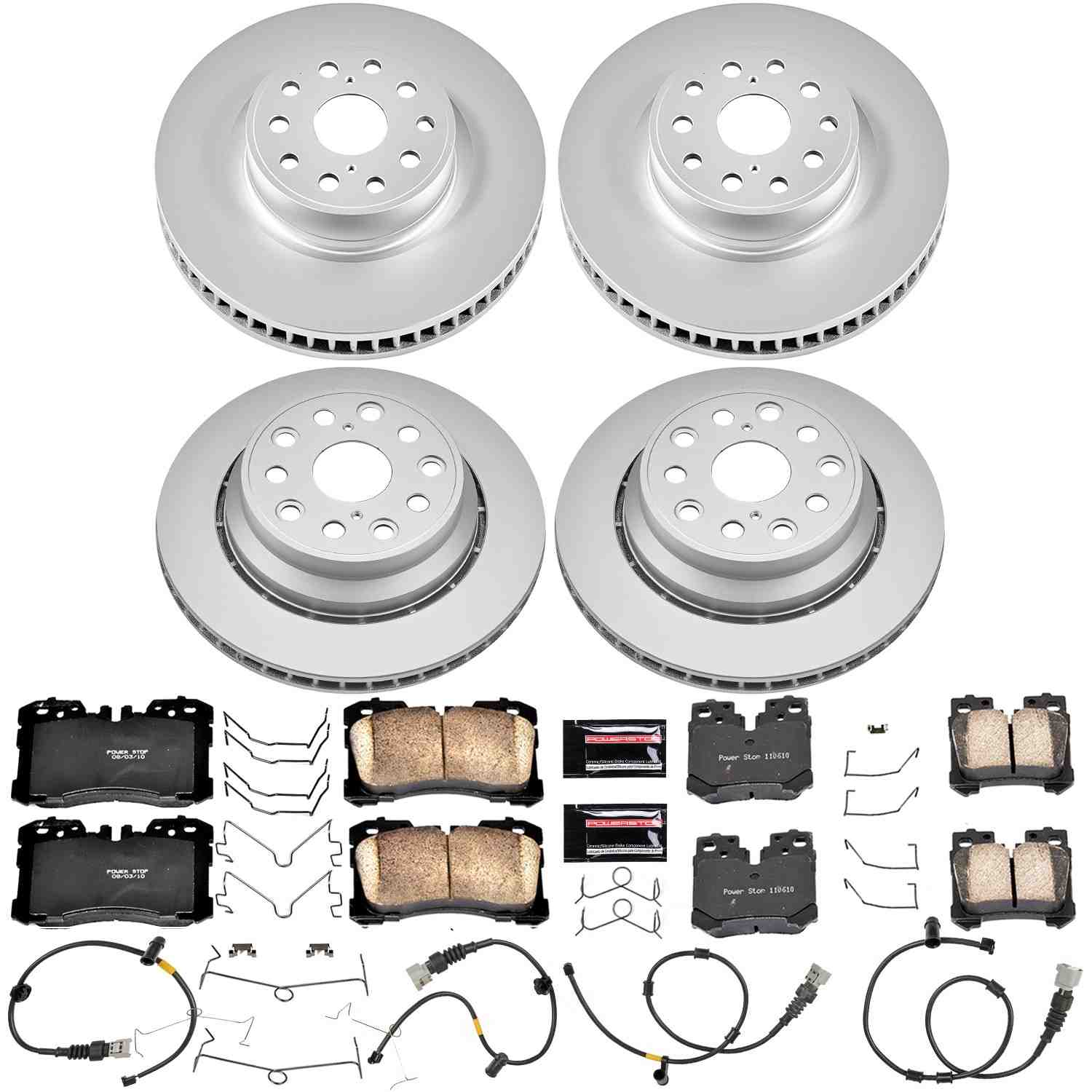 Power Stop 10-17 Lexus LS460 Front & Rear Z17 Evolution Geomet Coated Brake Kit