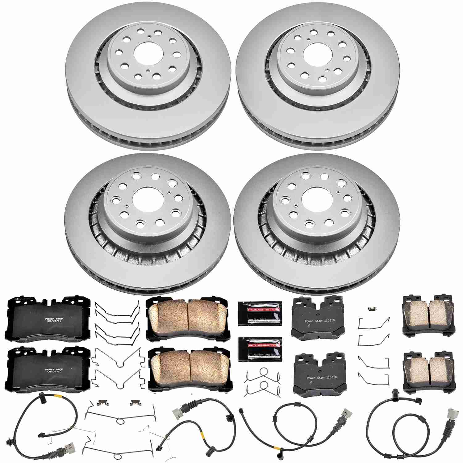 Power Stop 10-17 Lexus LS460 Front & Rear Z17 Evolution Geomet Coated Brake Kit
