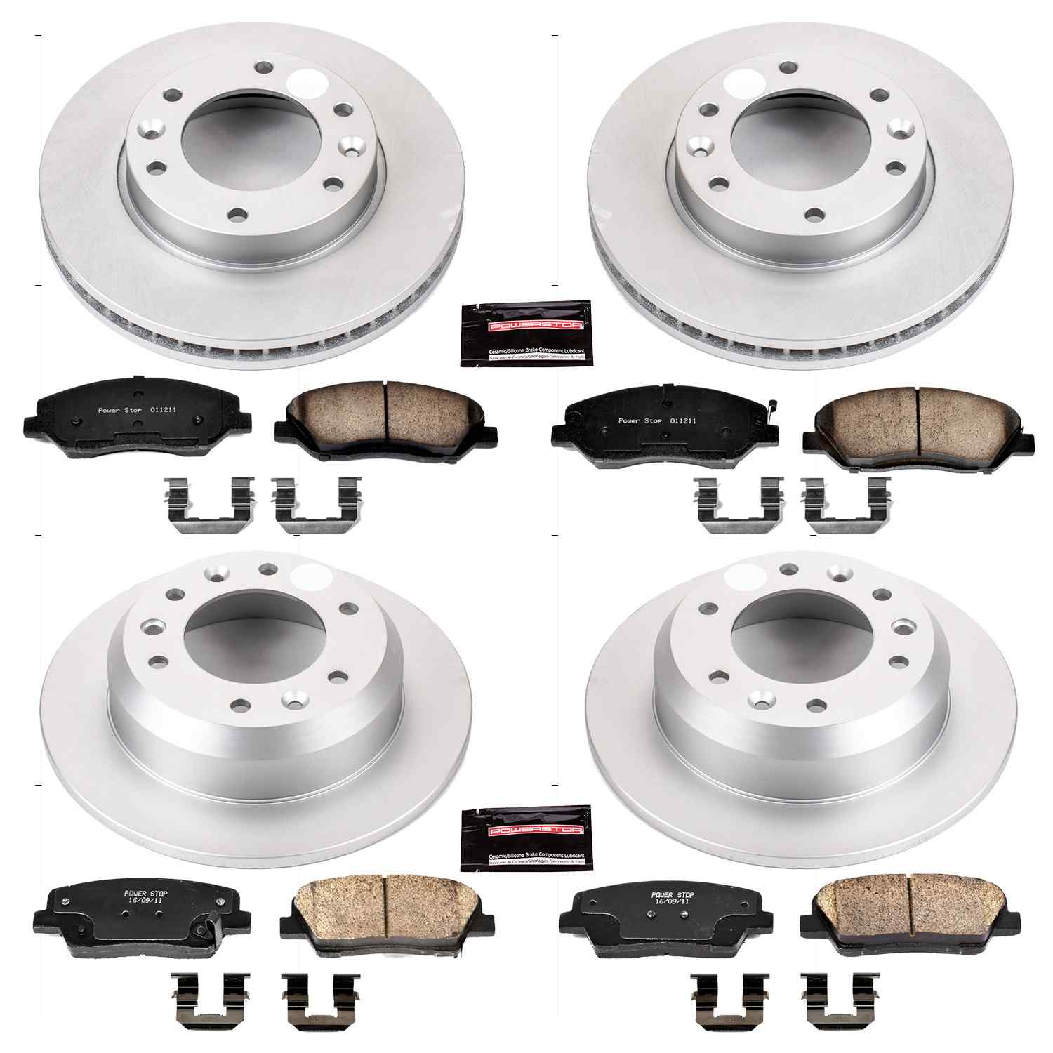 Power Stop 07-08 Hyundai Entourage Front & Rear Z17 Evolution Geomet Coated Brake Kit