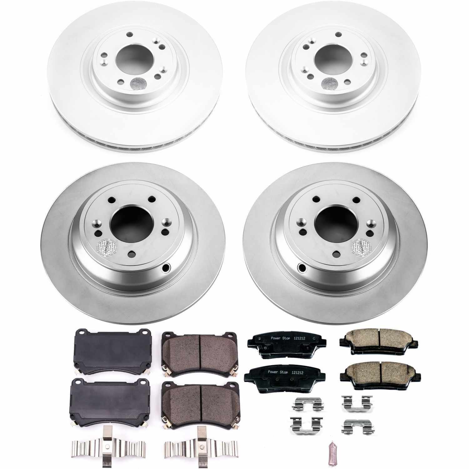 Power Stop 10-14 Hyundai Genesis Front & Rear Z17 Evolution Geomet Coated Brake Kit