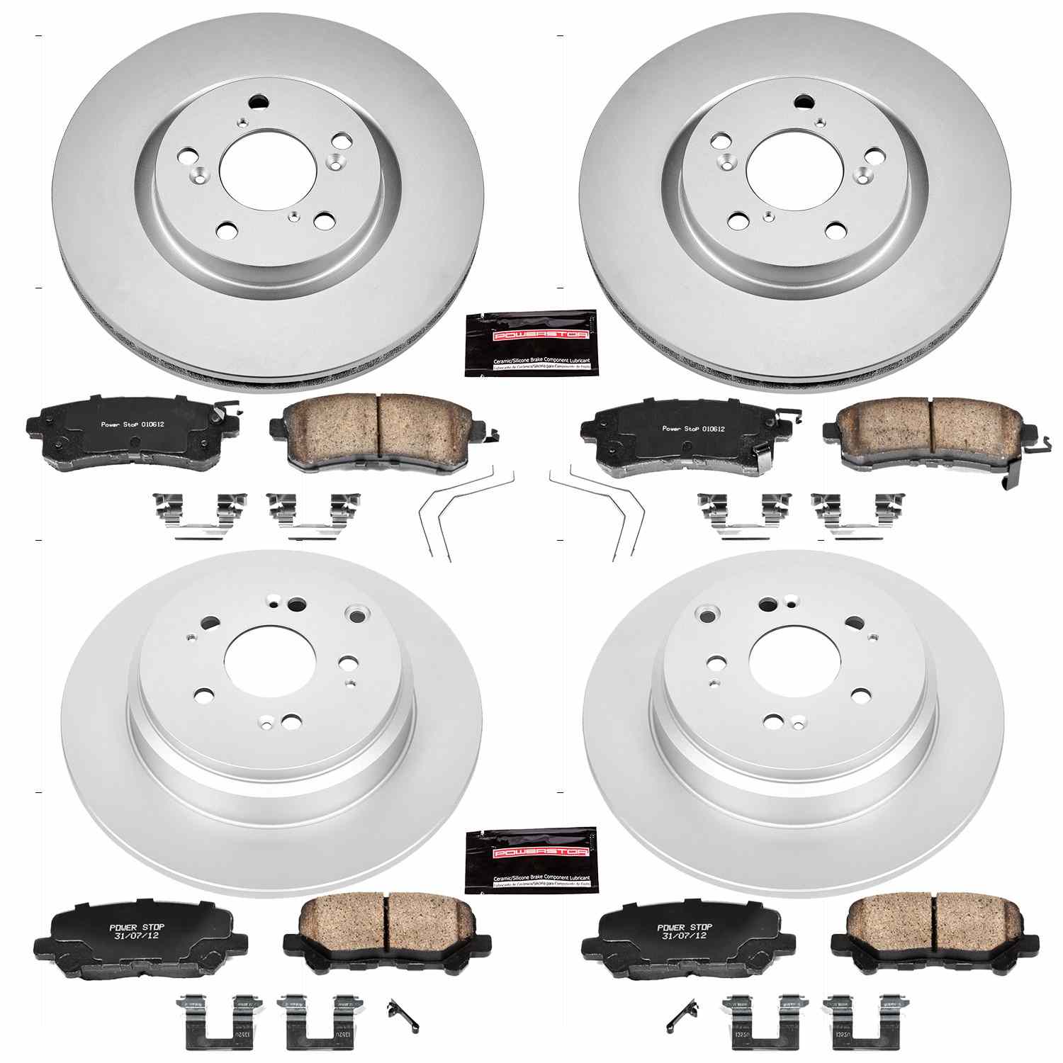 Power Stop 11-14 Honda Odyssey Front & Rear Z17 Evolution Geomet Coated Brake Kit