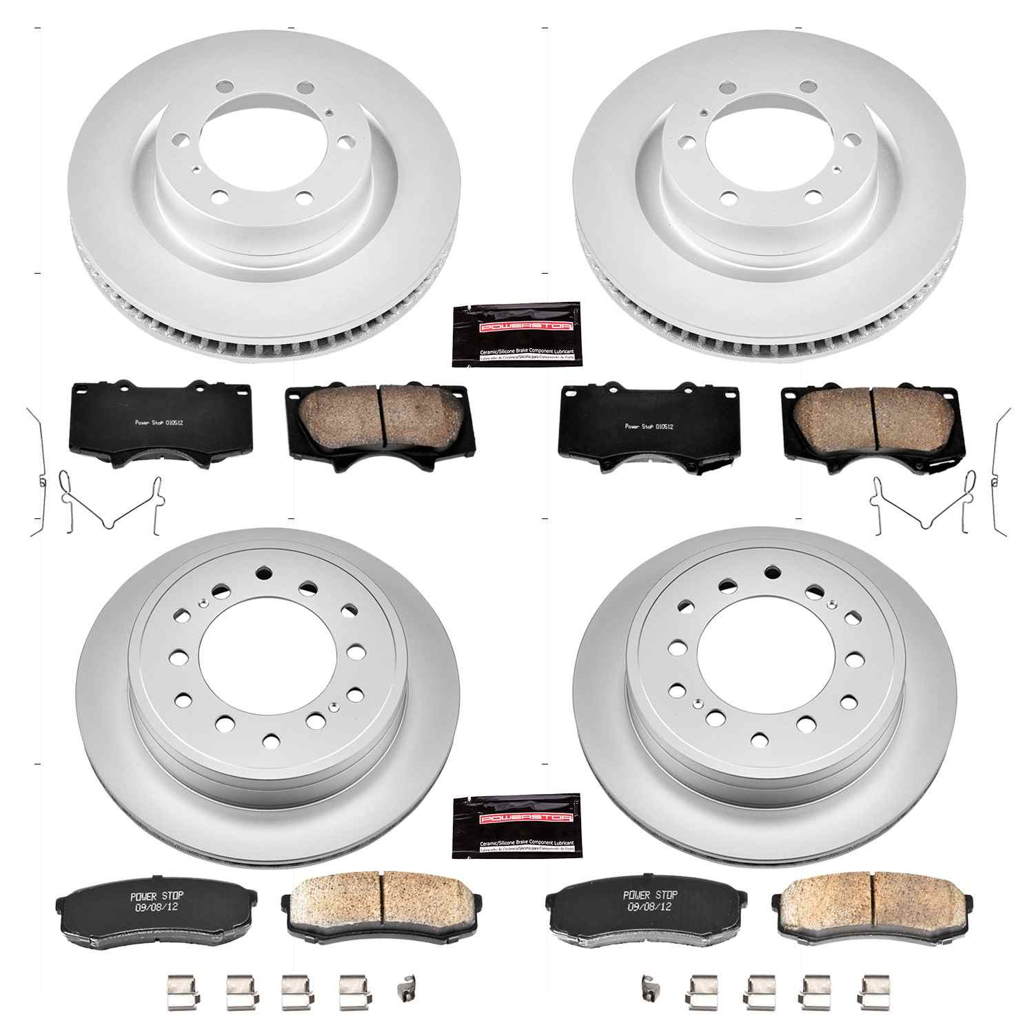 Power Stop 10-19 Lexus GX460 Front & Rear Z17 Evolution Geomet Coated Brake Kit