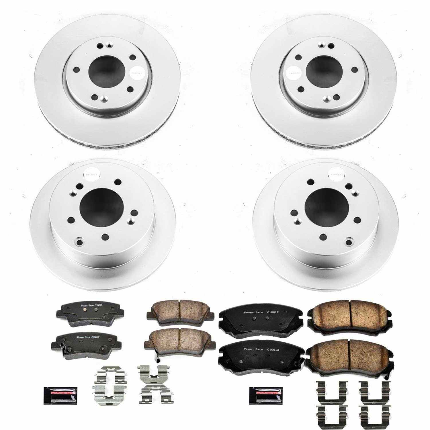 Power Stop 10-11 Kia Soul Front & Rear Z17 Evolution Geomet Coated Brake Kit
