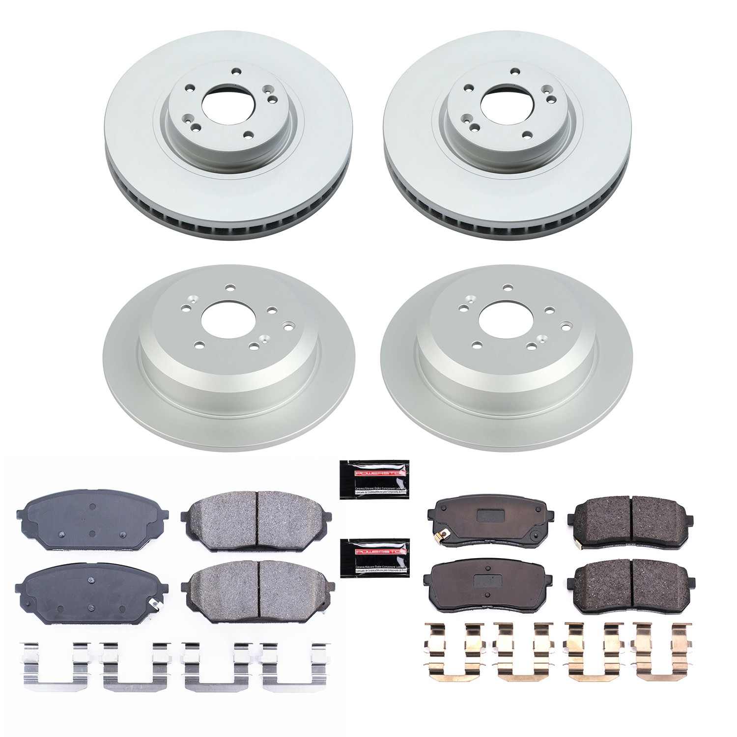 Power Stop 07-12 Hyundai Veracruz Front & Rear Z17 Evolution Geomet Coated Brake Kit