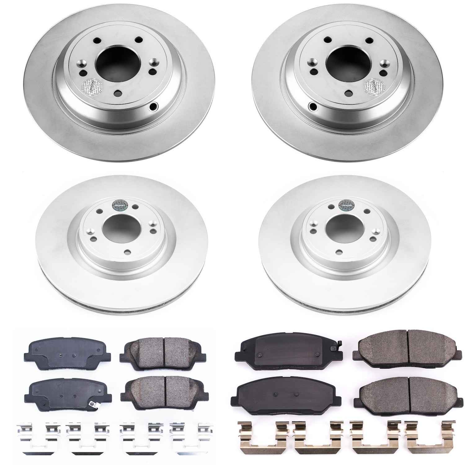 Power Stop 2009 Hyundai Genesis Front & Rear Z17 Evolution Geomet Coated Brake Kit