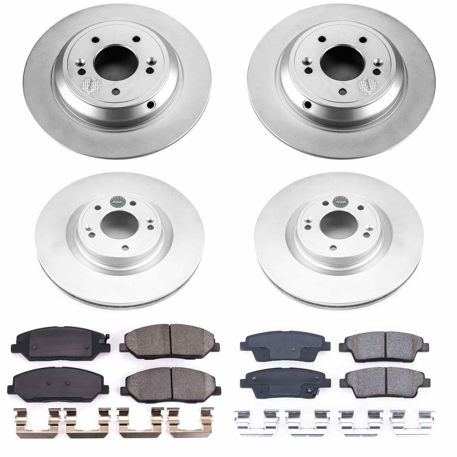 Power Stop 10-11 Hyundai Genesis Front & Rear Z17 Evolution Geomet Coated Brake Kit