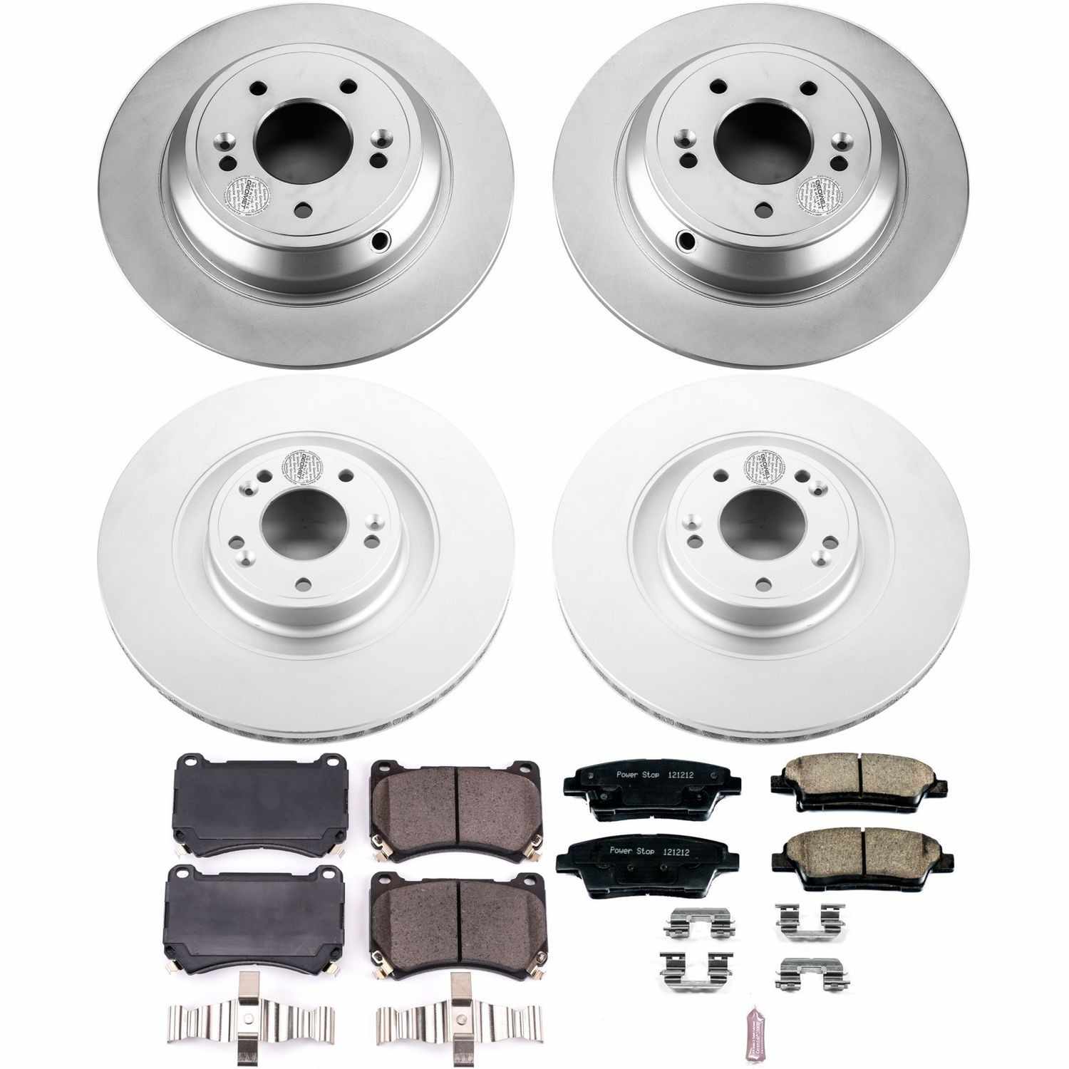 Power Stop 12-14 Hyundai Genesis Front & Rear Z17 Evolution Geomet Coated Brake Kit