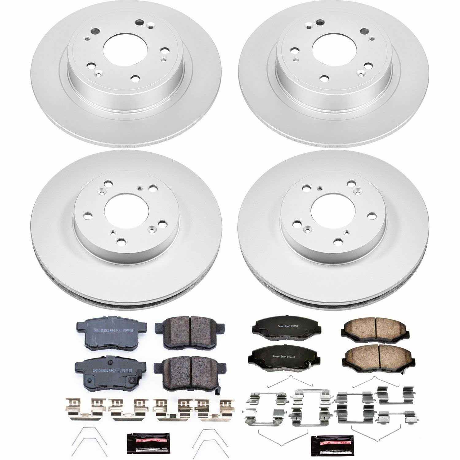 Power Stop 11-12 Honda Accord Front & Rear Z17 Evolution Geomet Coated Brake Kit
