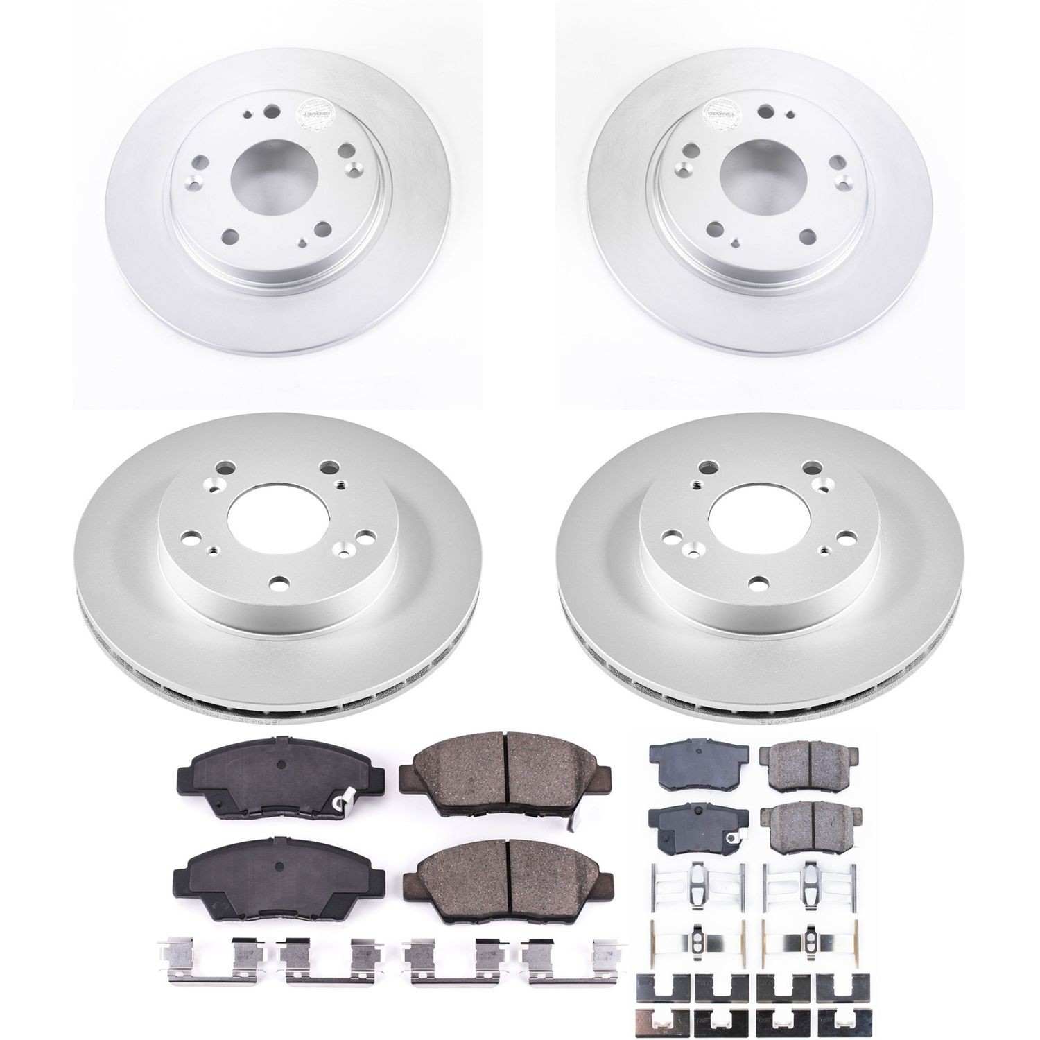 Power Stop 11-15 Honda CR-Z Front & Rear Z17 Evolution Geomet Coated Brake Kit