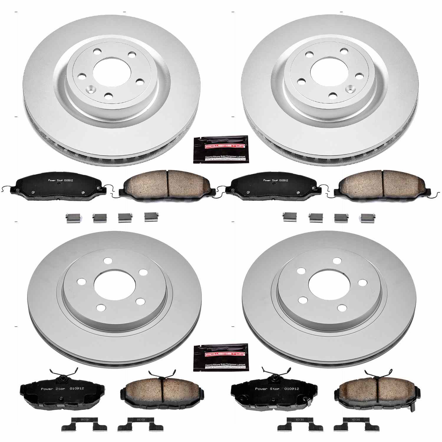 Power Stop 11-14 Ford Mustang Front & Rear Z17 Evolution Geomet Coated Brake Kit
