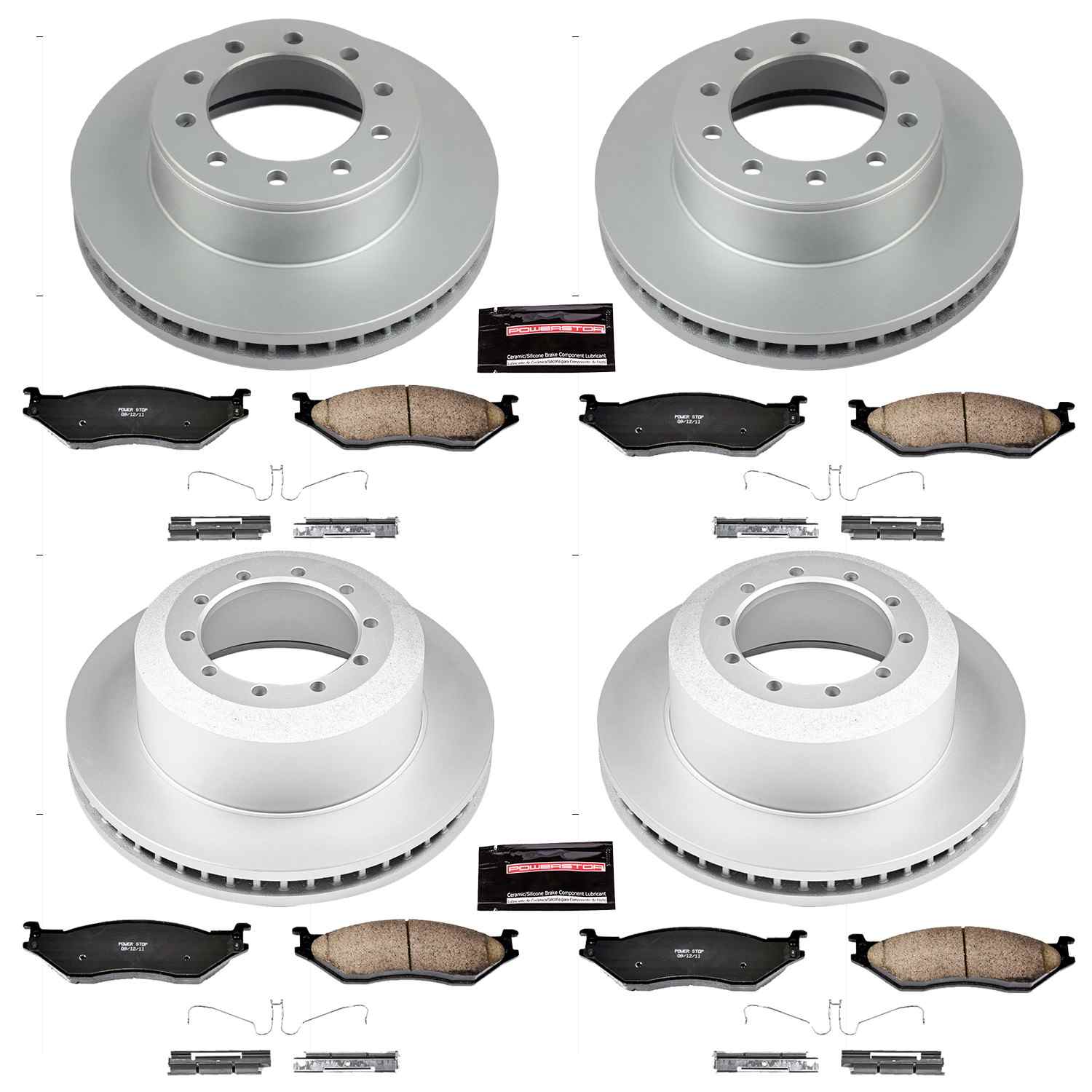 Power Stop 05-16 Ford F-550 Super Duty Front & Rear Z17 Coated Brake Kit