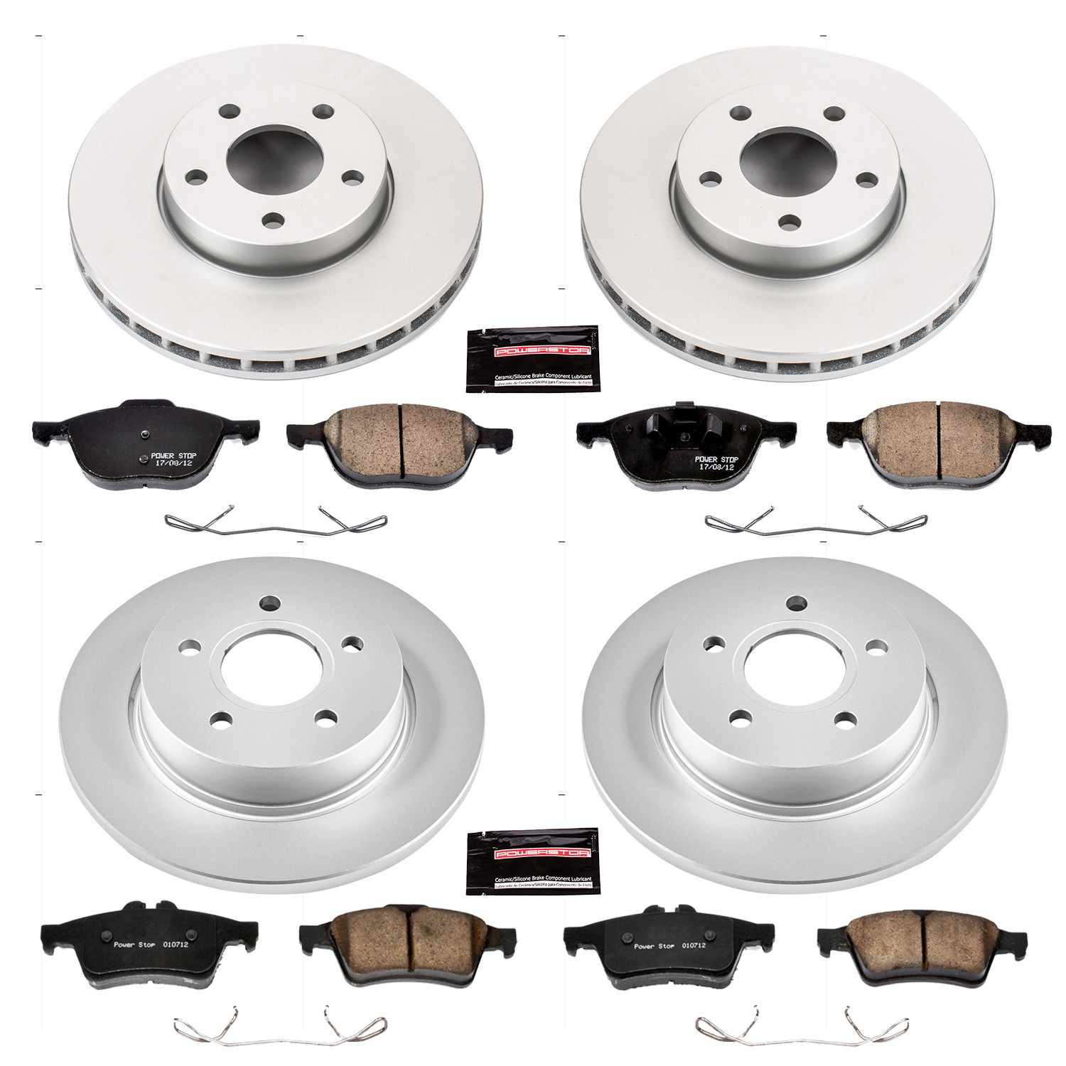 Power Stop 12-18 Ford Focus Front & Rear Z17 Evolution Geomet Coated Brake Kit
