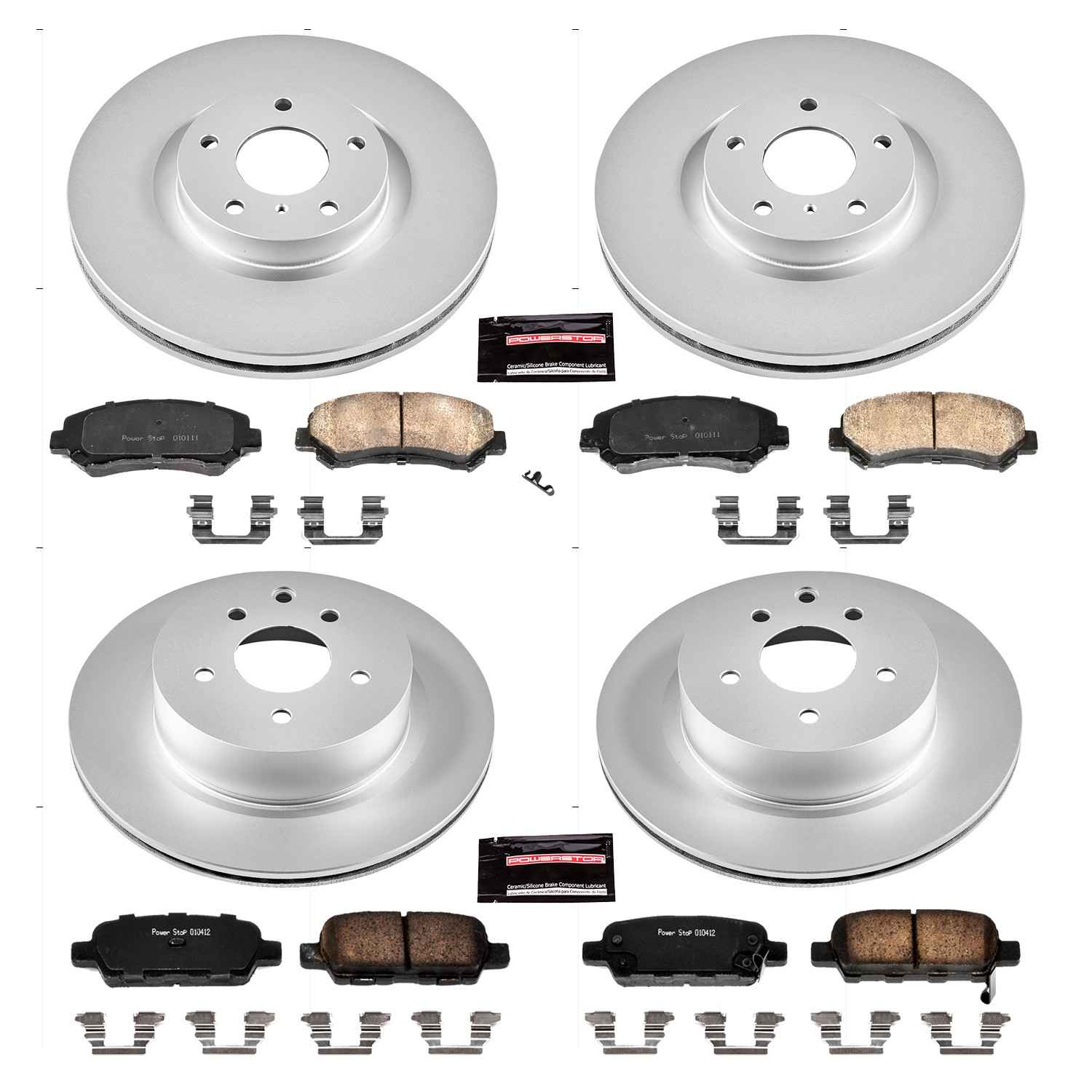 Power Stop 09-14 Nissan Maxima Front & Rear Z17 Evolution Geomet Coated Brake Kit