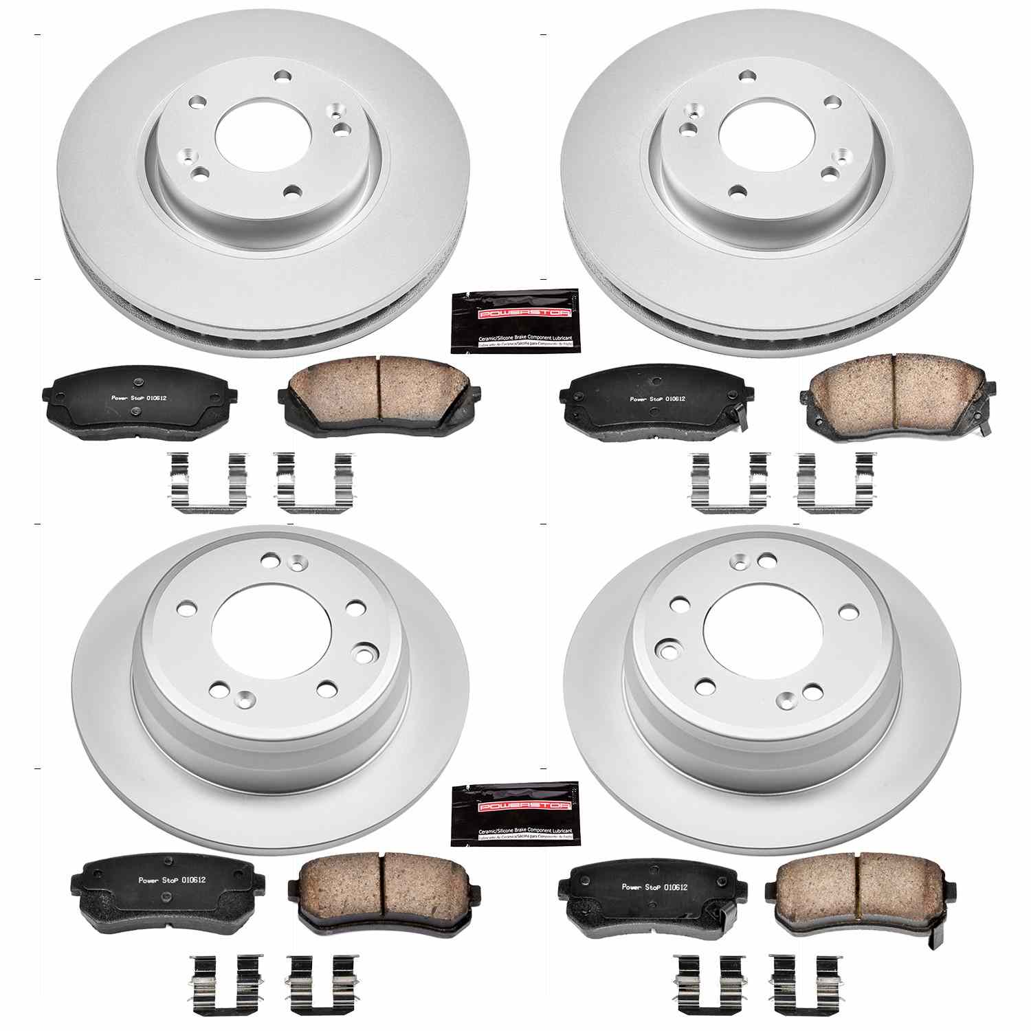 Power Stop 12-15 Hyundai Tucson Front & Rear Z17 Evolution Geomet Coated Brake Kit