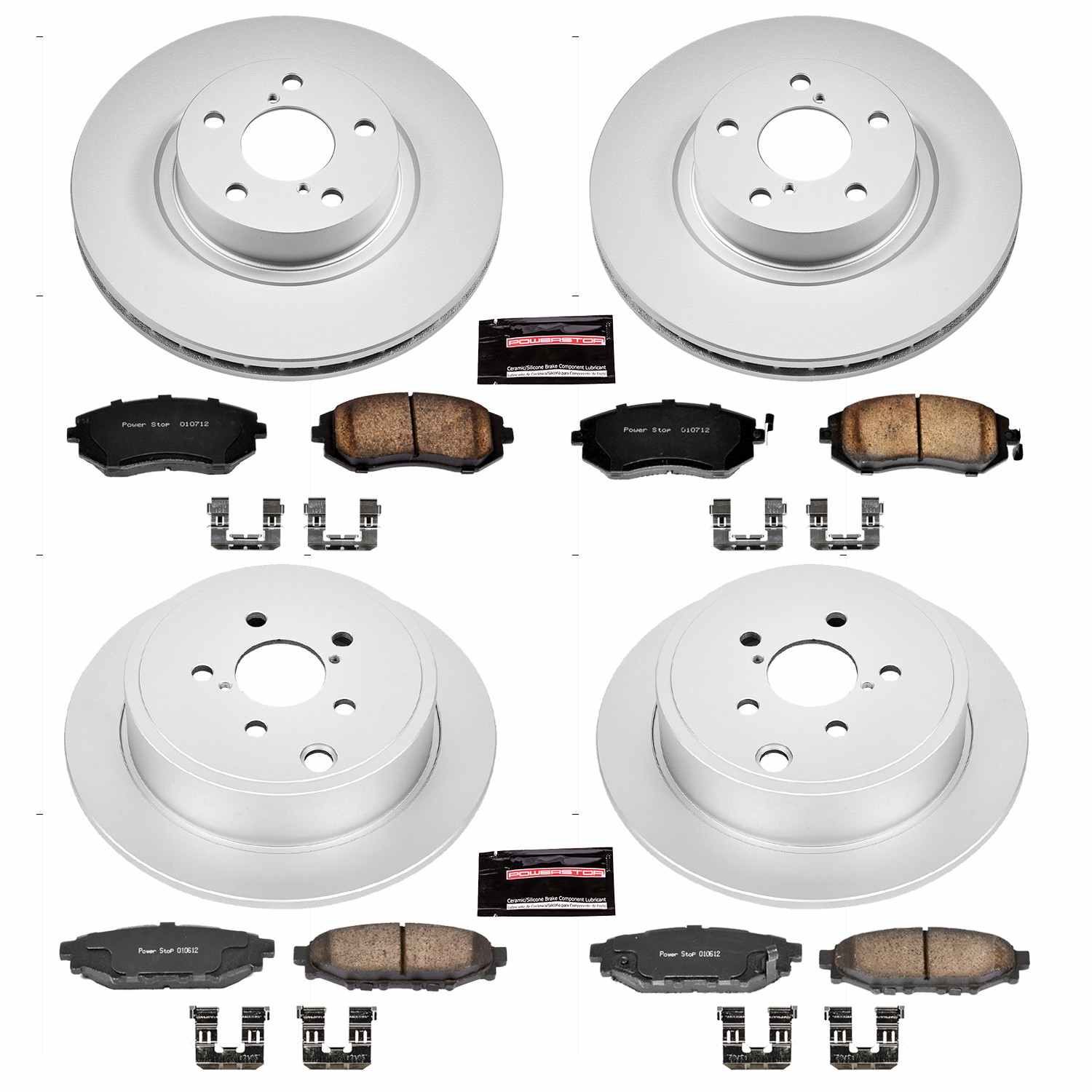 Power Stop 08-10 Subaru Impreza Front & Rear Z17 Evolution Geomet Coated Brake Kit