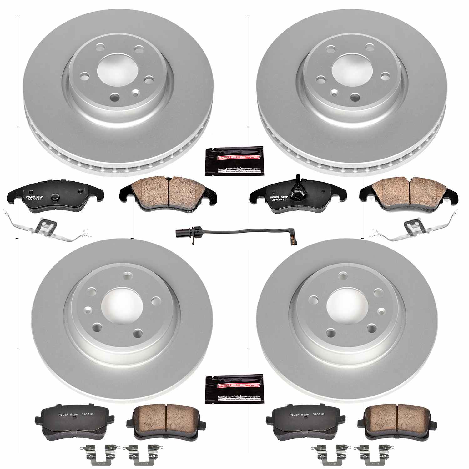 Power Stop 12-16 Audi A4 Front & Rear Z23 Evolution Sport Coated Brake Kit