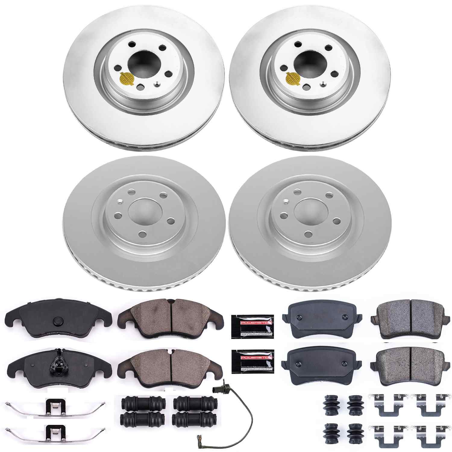Power Stop 13-16 Audi Q5 Front & Rear Z23 Evolution Sport Coated Brake Kit