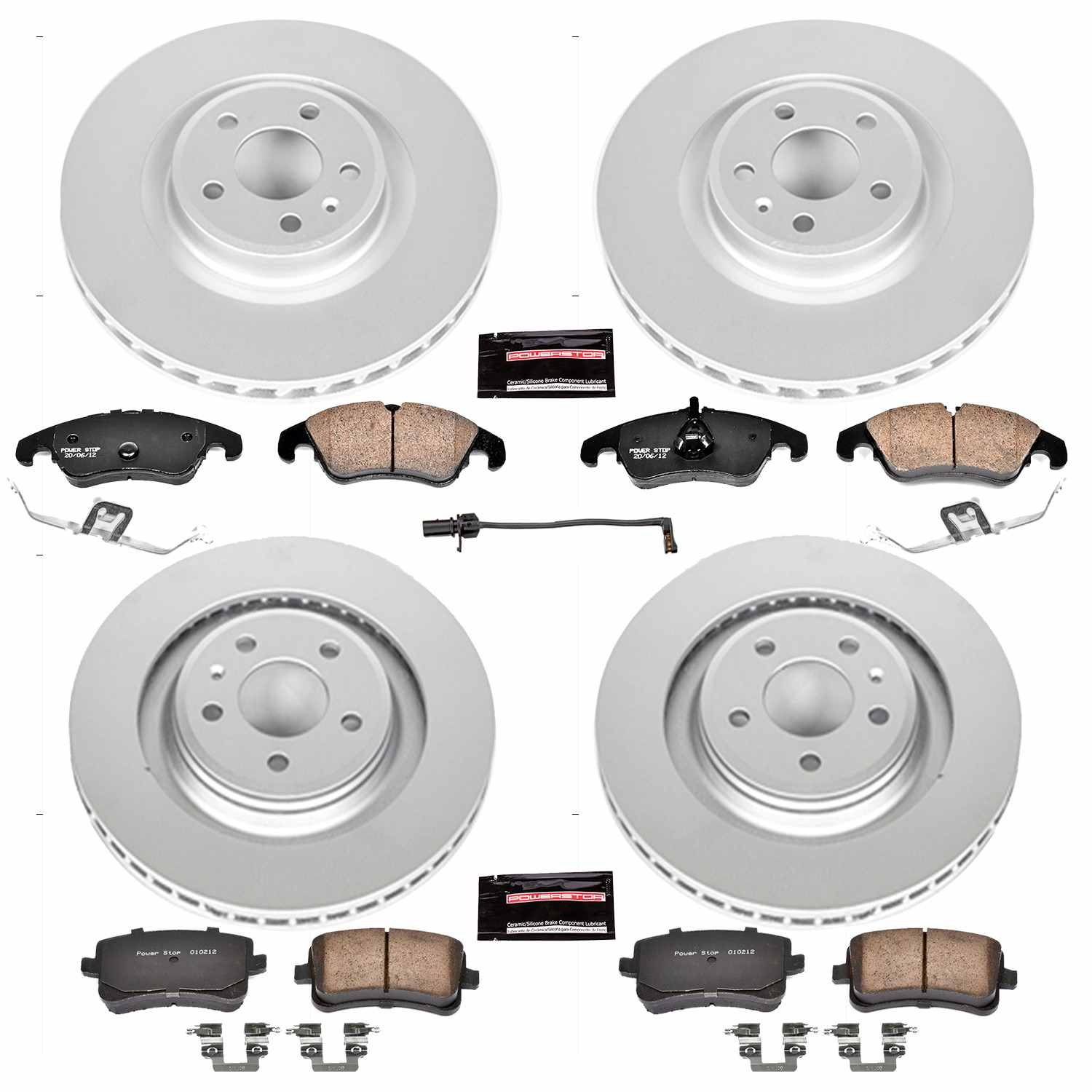 Power Stop 10-11 Audi S4 Front & Rear Z23 Evolution Sport Coated Brake Kit