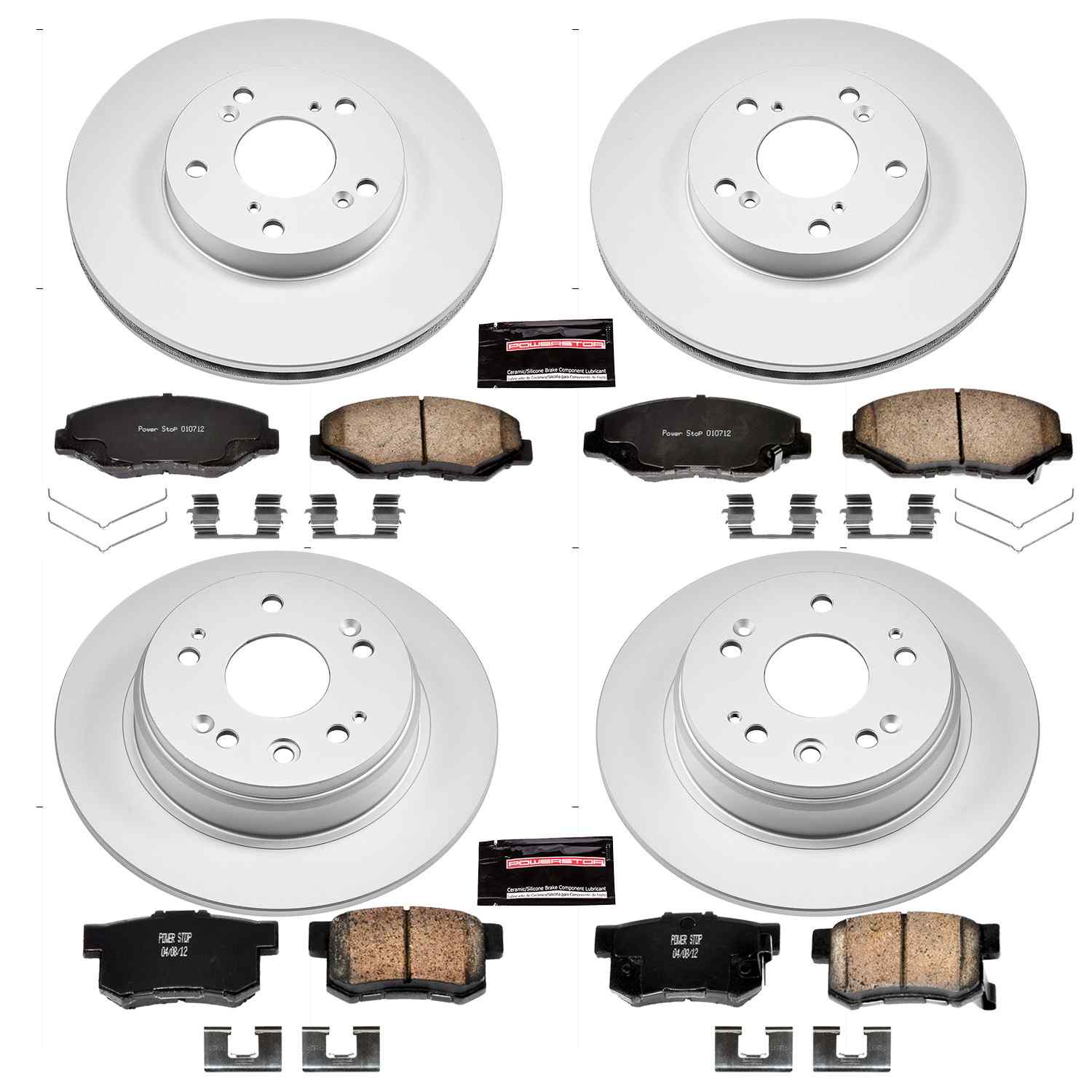 Power Stop 02-04 Honda CR-V Front & Rear Z17 Evolution Geomet Coated Brake Kit
