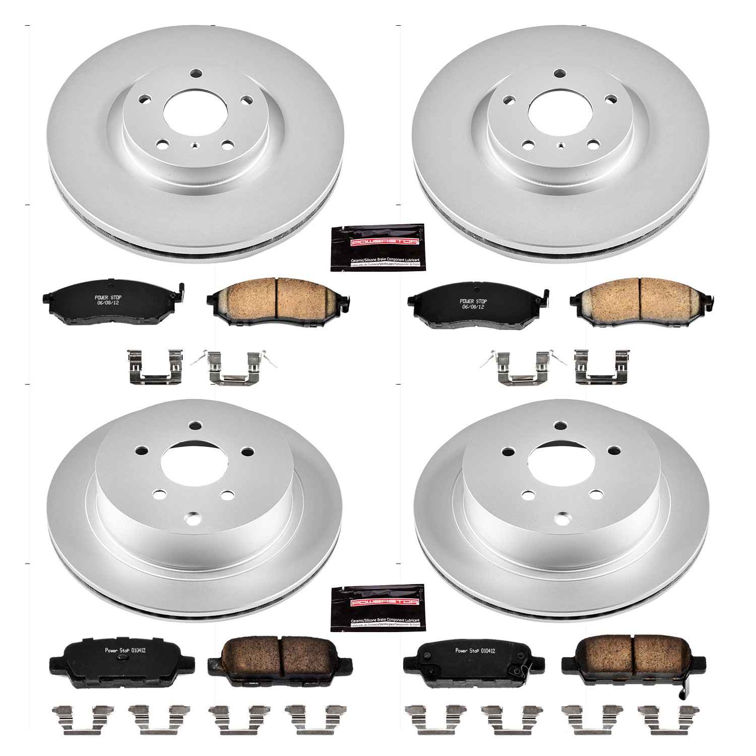 Power Stop 12-13 Infiniti M35h Front & Rear Z17 Evolution Geomet Coated Brake Kit