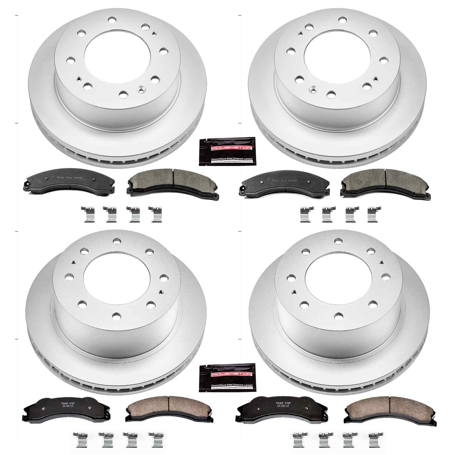 Power Stop 12-19 GMC Sierra 3500 HD Front & Rear Z17 Coated Brake Kit