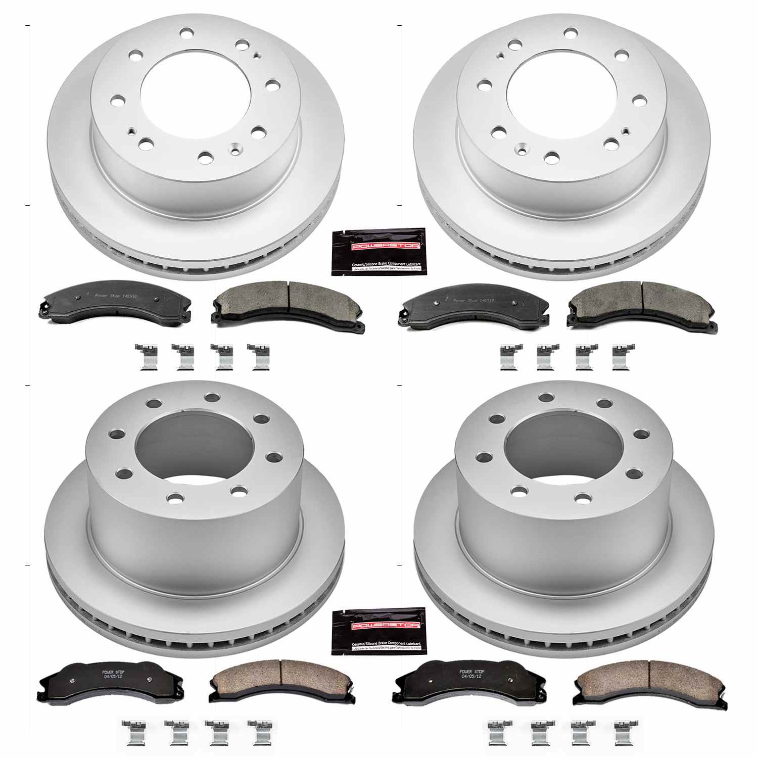 Power Stop 12-19 GMC Sierra 3500 HD Front & Rear Z17 Coated Brake Kit