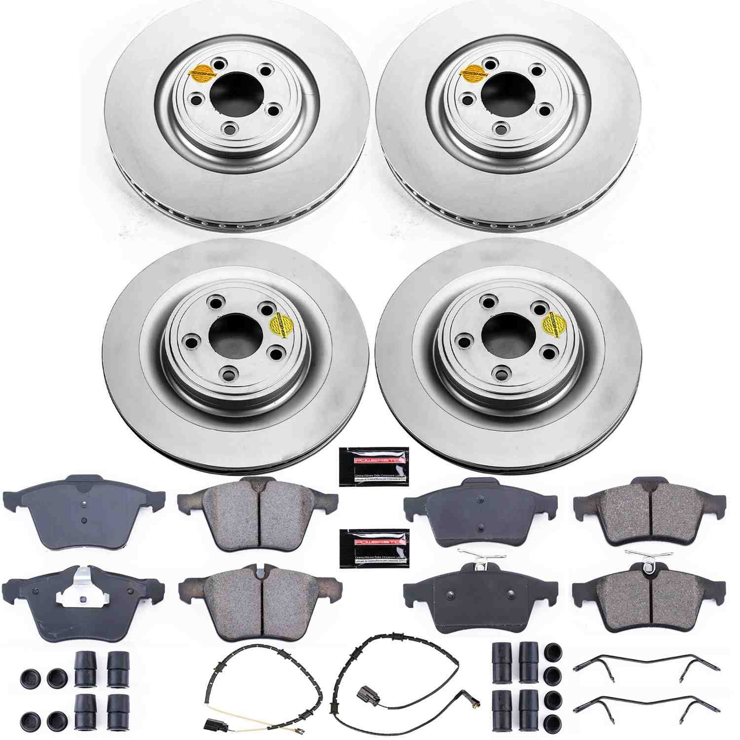 Power Stop 10-15 Jaguar XF Front & Rear Z23 Evolution Sport Coated Brake Kit