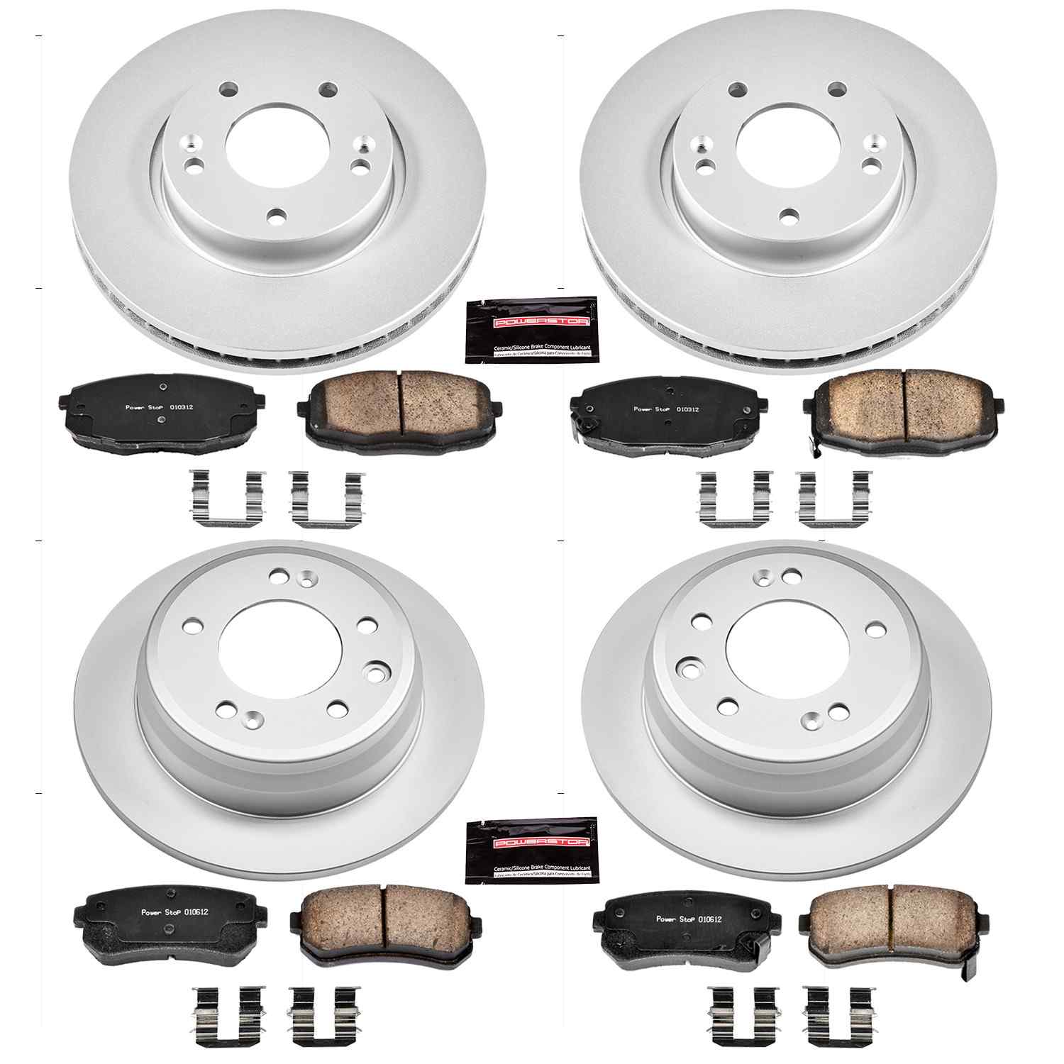 Power Stop 09-12 Hyundai Elantra Front & Rear Z17 Evolution Geomet Coated Brake Kit