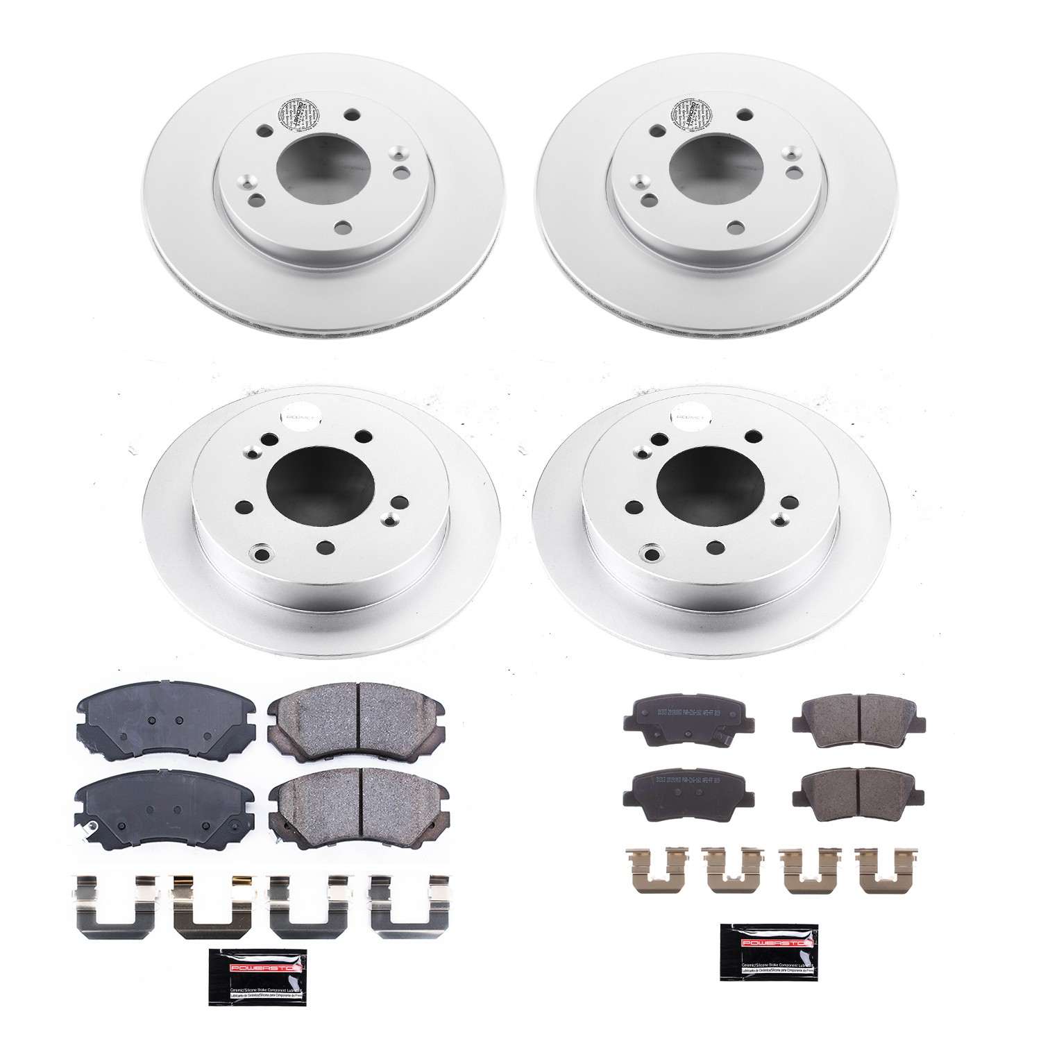 Power Stop 10-11 Kia Soul Front & Rear Z17 Evolution Geomet Coated Brake Kit
