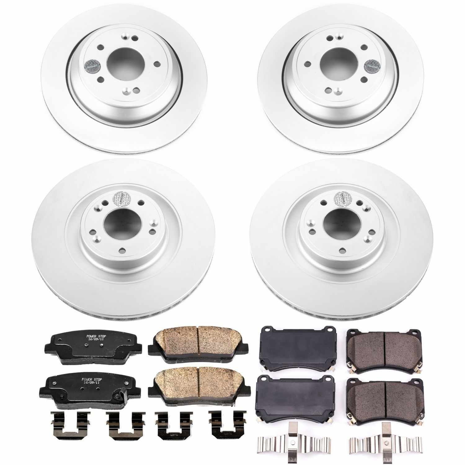 Power Stop 2011 Hyundai Equus Front & Rear Z17 Evolution Geomet Coated Brake Kit
