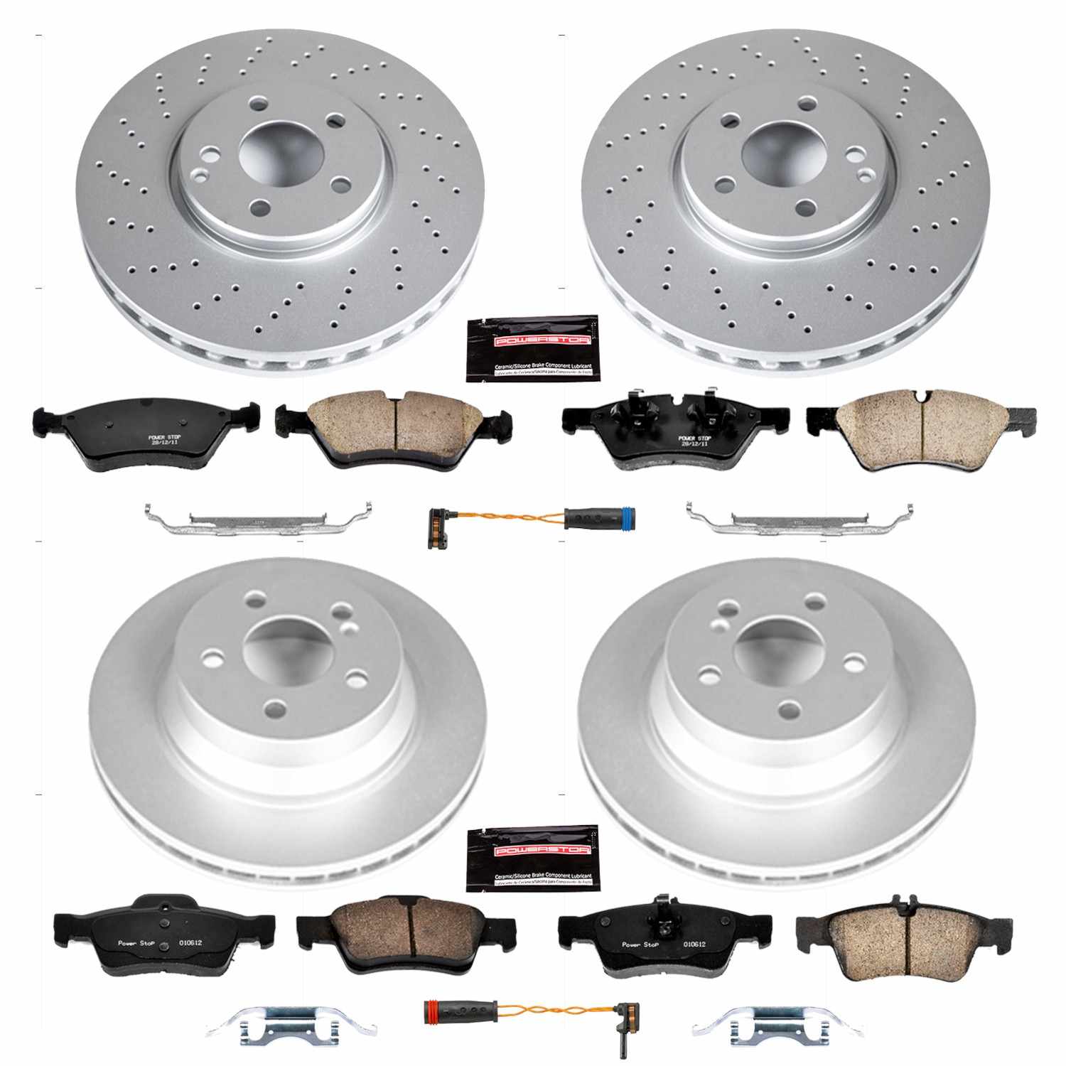 Power Stop 07-09 Mercedes-Benz E350 Front & Rear Z23 Evolution Sport Coated Brake Kit