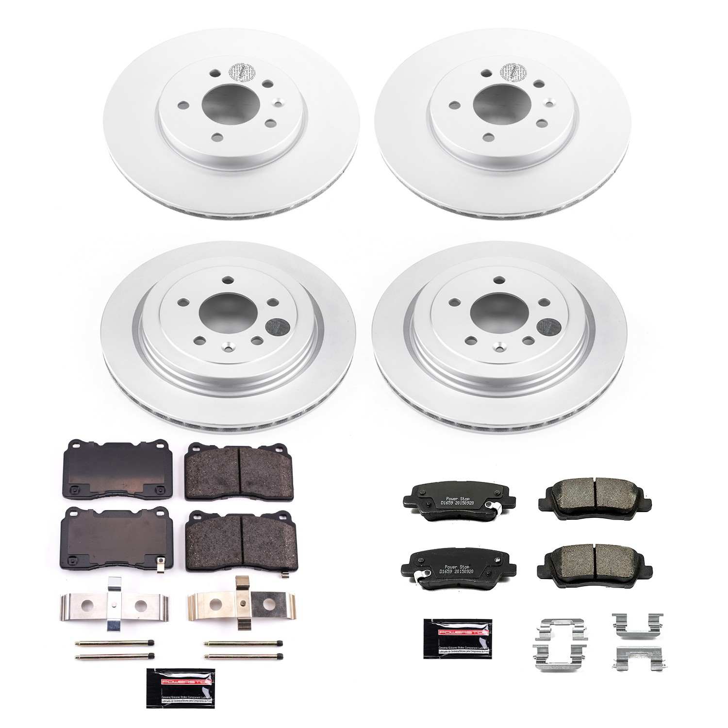 Power Stop 13-15 Cadillac ATS Front & Rear Z17 Evolution Geomet Coated Brake Kit