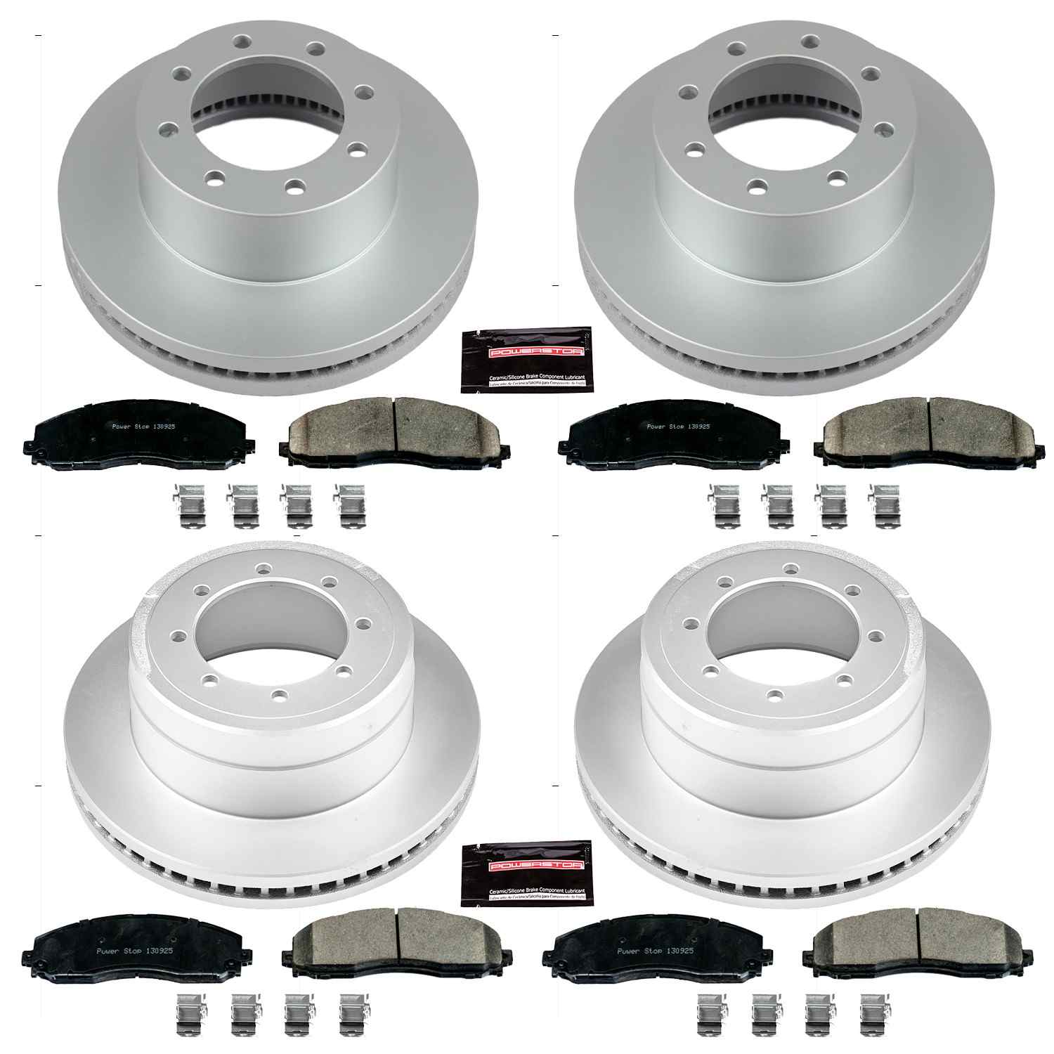 Power Stop 13-16 Ford F-450 Super Duty Front & Rear Z17 Coated Brake Kit