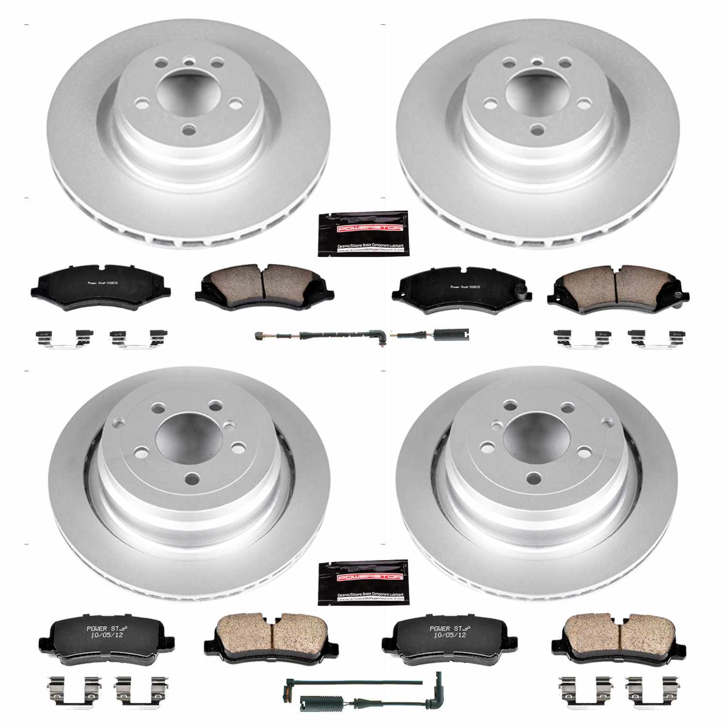 Power Stop 10-12 Land Rover Range Rover Front & Rear Z23 Evolution Sport Coated Brake Kit
