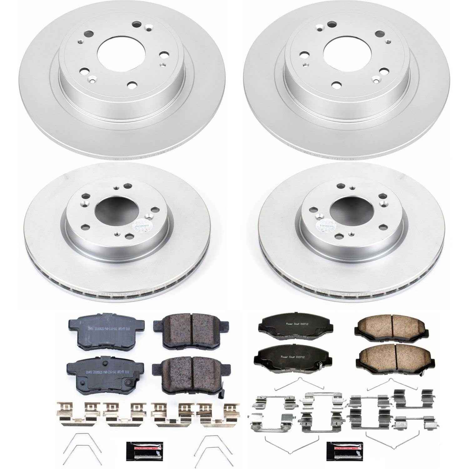 Power Stop 13-17 Honda Accord Front & Rear Z17 Evolution Geomet Coated Brake Kit