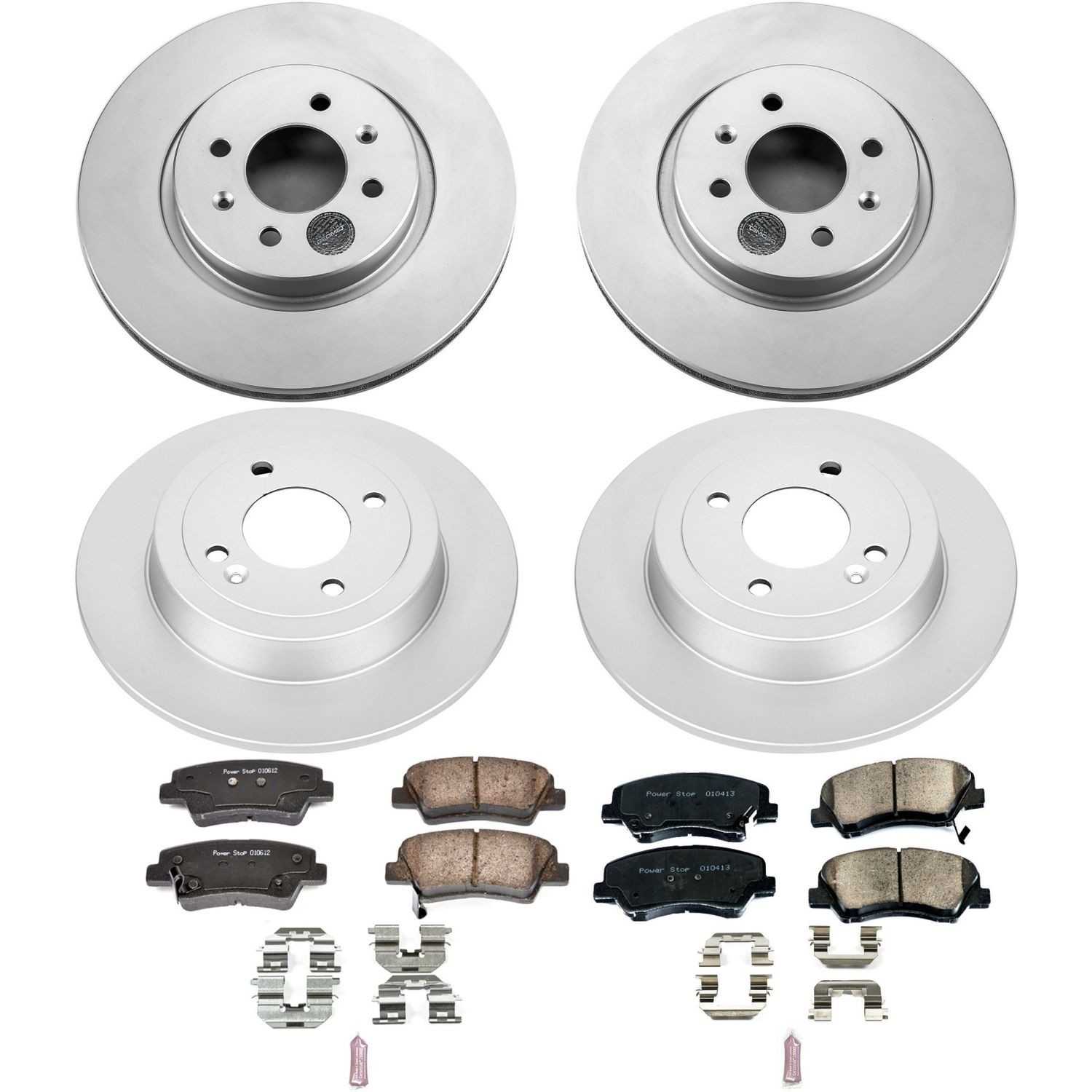 Power Stop 12-18 Kia Rio Front & Rear Z17 Evolution Geomet Coated Brake Kit