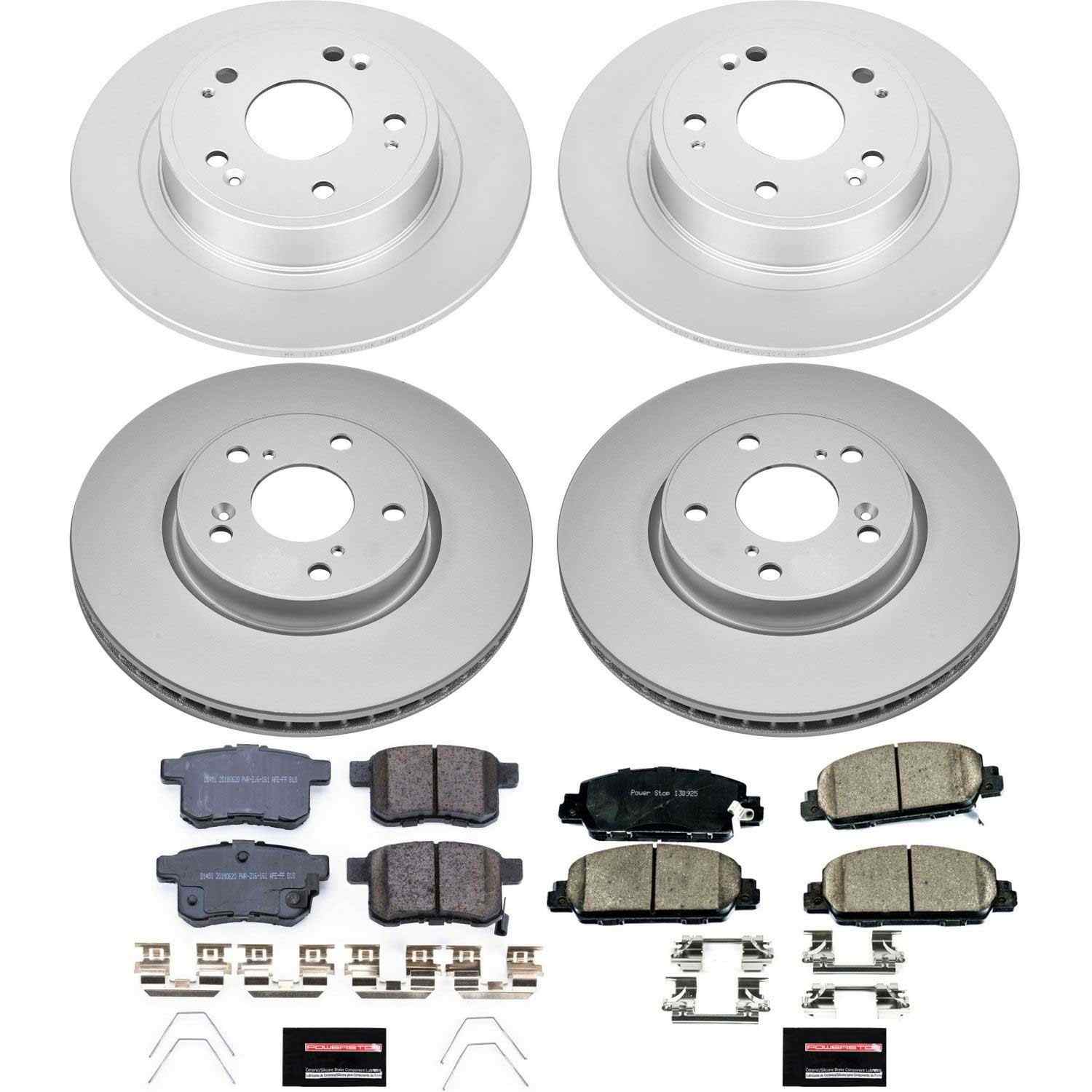 Power Stop 13-17 Honda Accord Front & Rear Z17 Evolution Geomet Coated Brake Kit