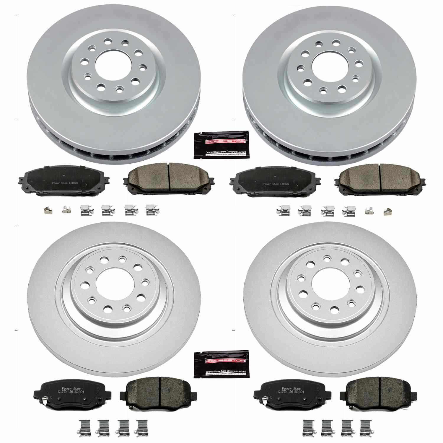 Power Stop 14-16 Jeep Cherokee Front & Rear Z17 Evolution Geomet Coated Brake Kit