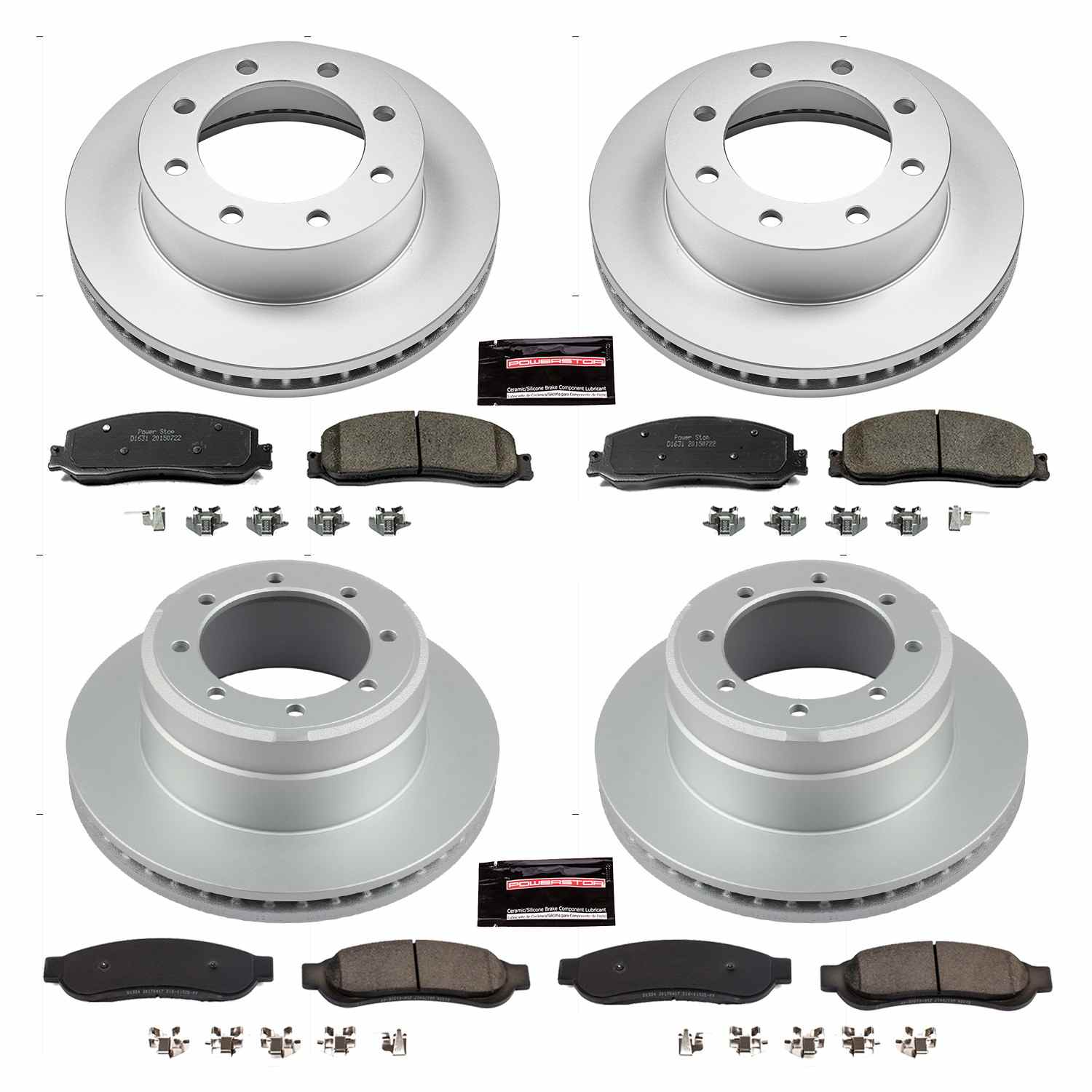 Power Stop 2012 Ford F-350 Super Duty Front and Rear Z17 Coated Brake Kit