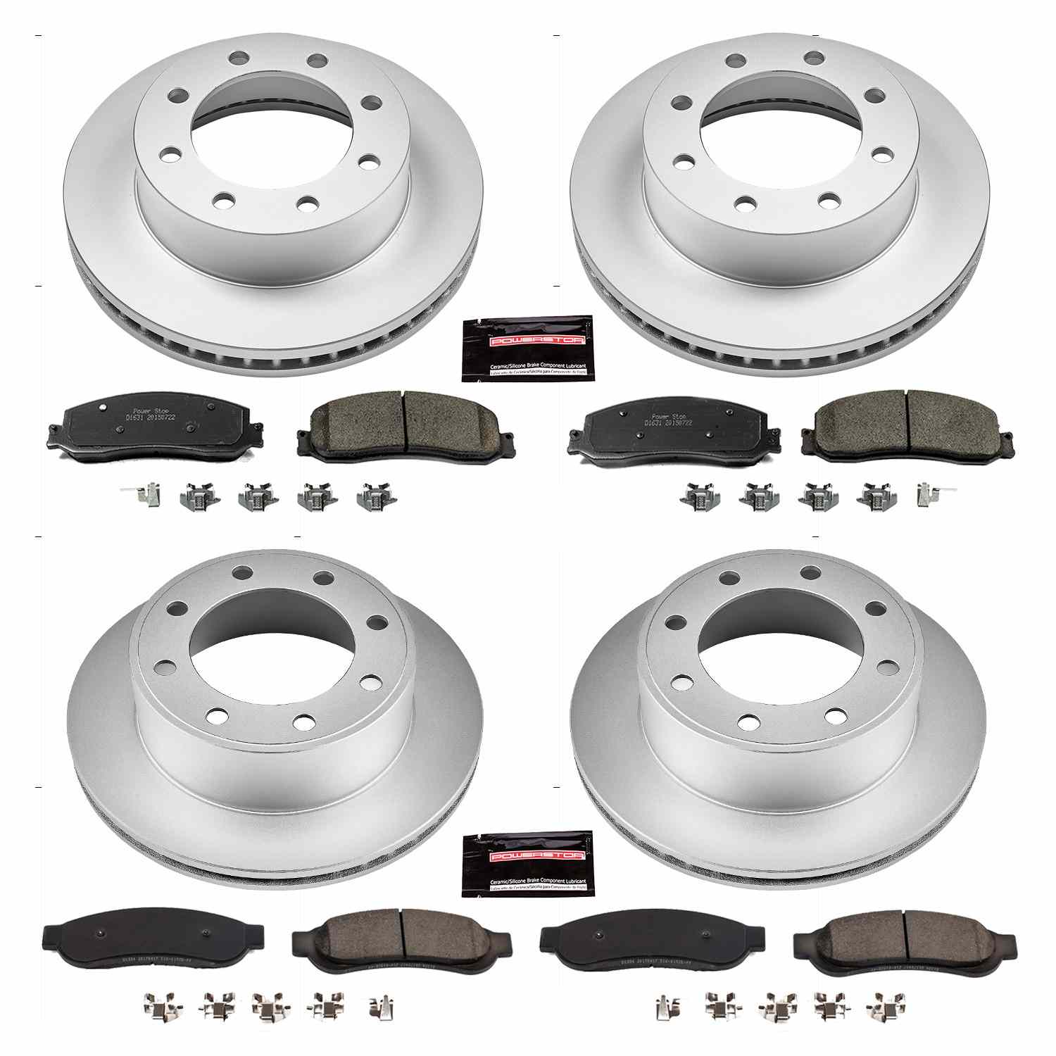 Power Stop 2012 Ford F-350 Super Duty Front & Rear Z2017 Coated Brake Kit