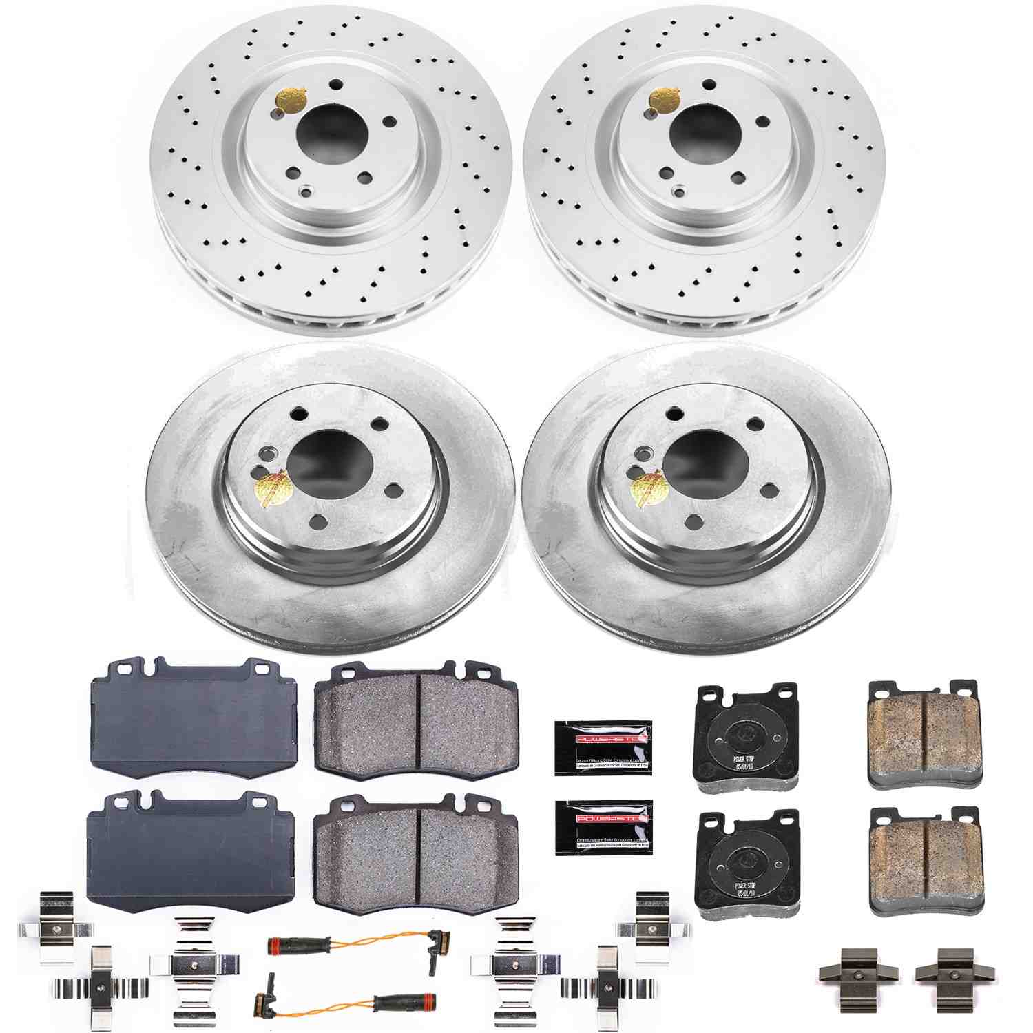 Power Stop 03-06 Mercedes-Benz CLK500 Front & Rear Z23 Evolution Sport Coated Brake Kit