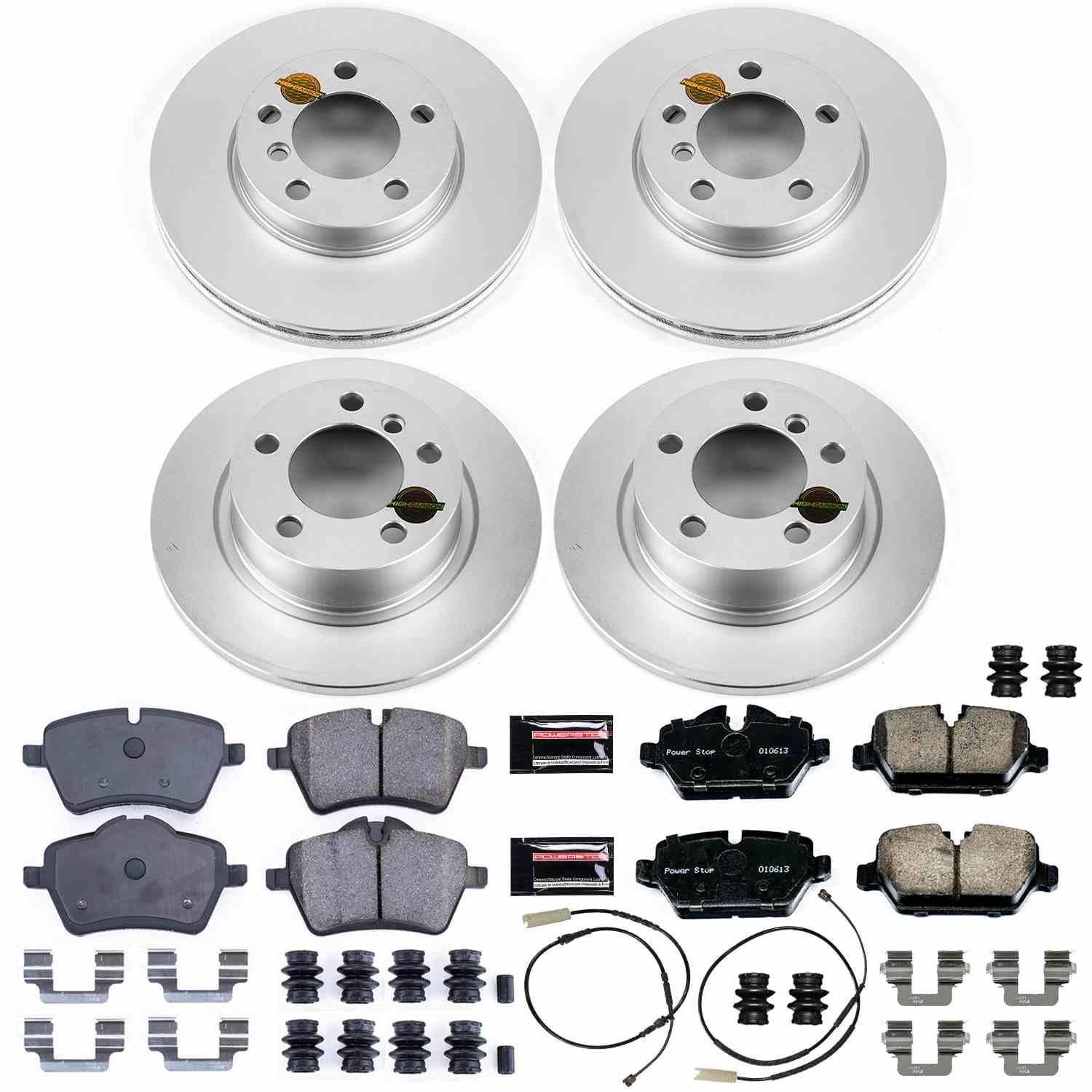 Power Stop 11-16 Mini Cooper Countryman Front & Rear Z23 Evolution Sport Coated Brake Kit