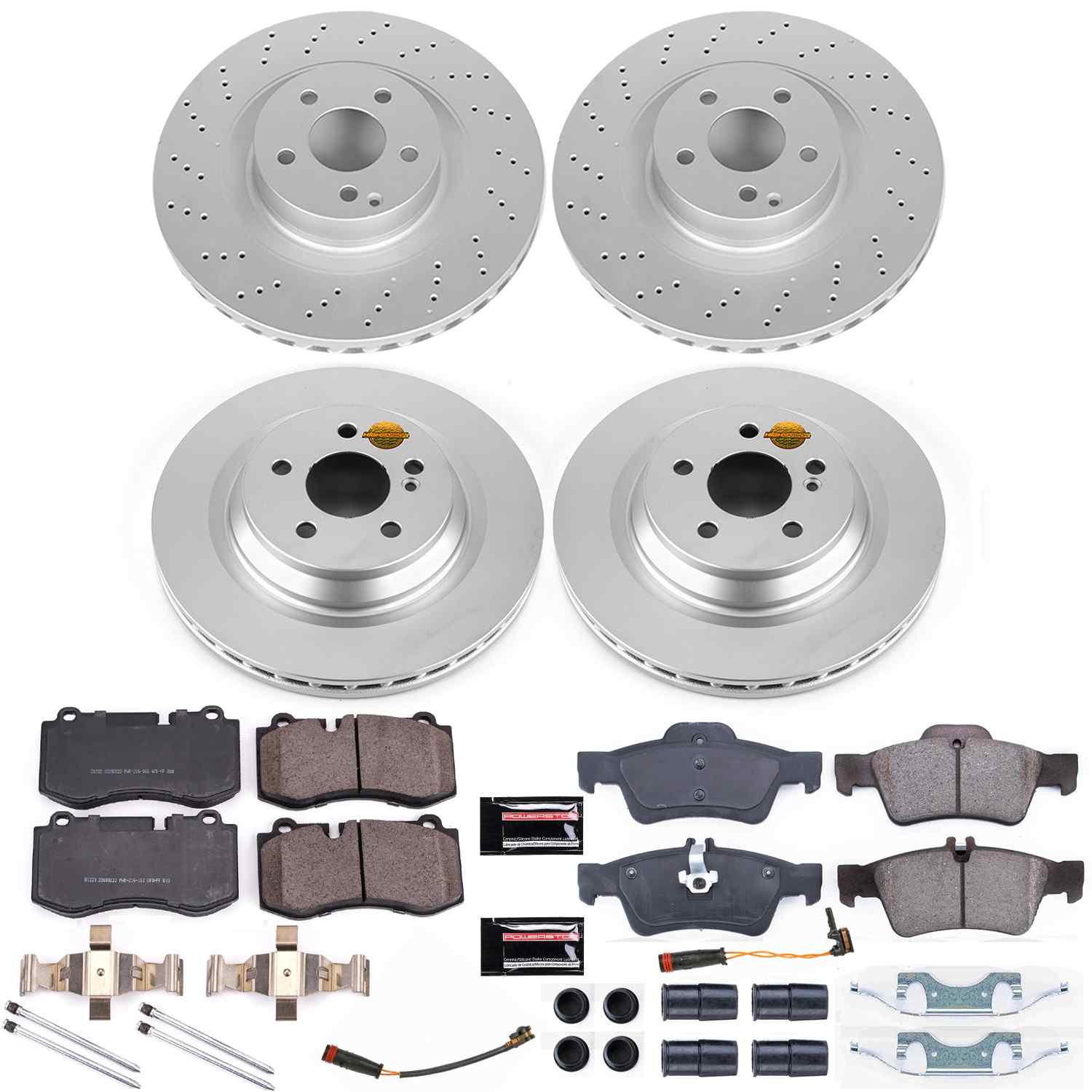 Power Stop 09-14 Mercedes-Benz CL550 Front & Rear Z23 Evolution Sport Coated Brake Kit