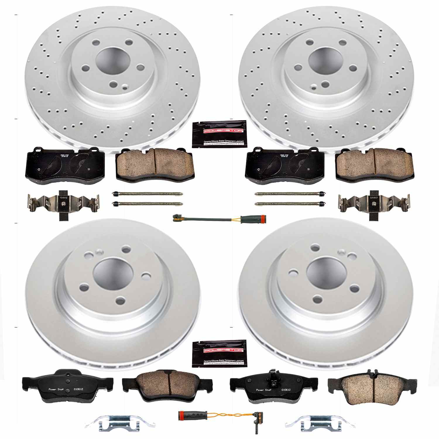 Power Stop 12-13 Mercedes-Benz S350 Front & Rear Z23 Evolution Sport Coated Brake Kit
