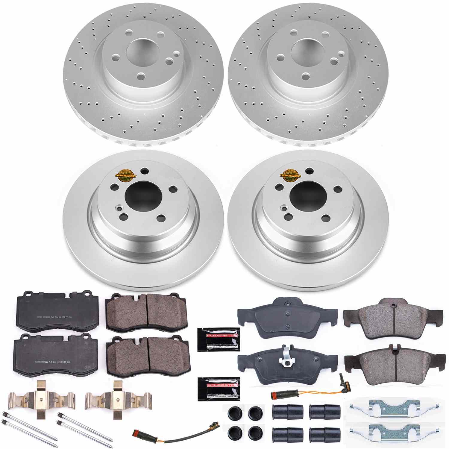 Power Stop 10-13 Mercedes-Benz S400 Front & Rear Z23 Evolution Sport Coated Brake Kit