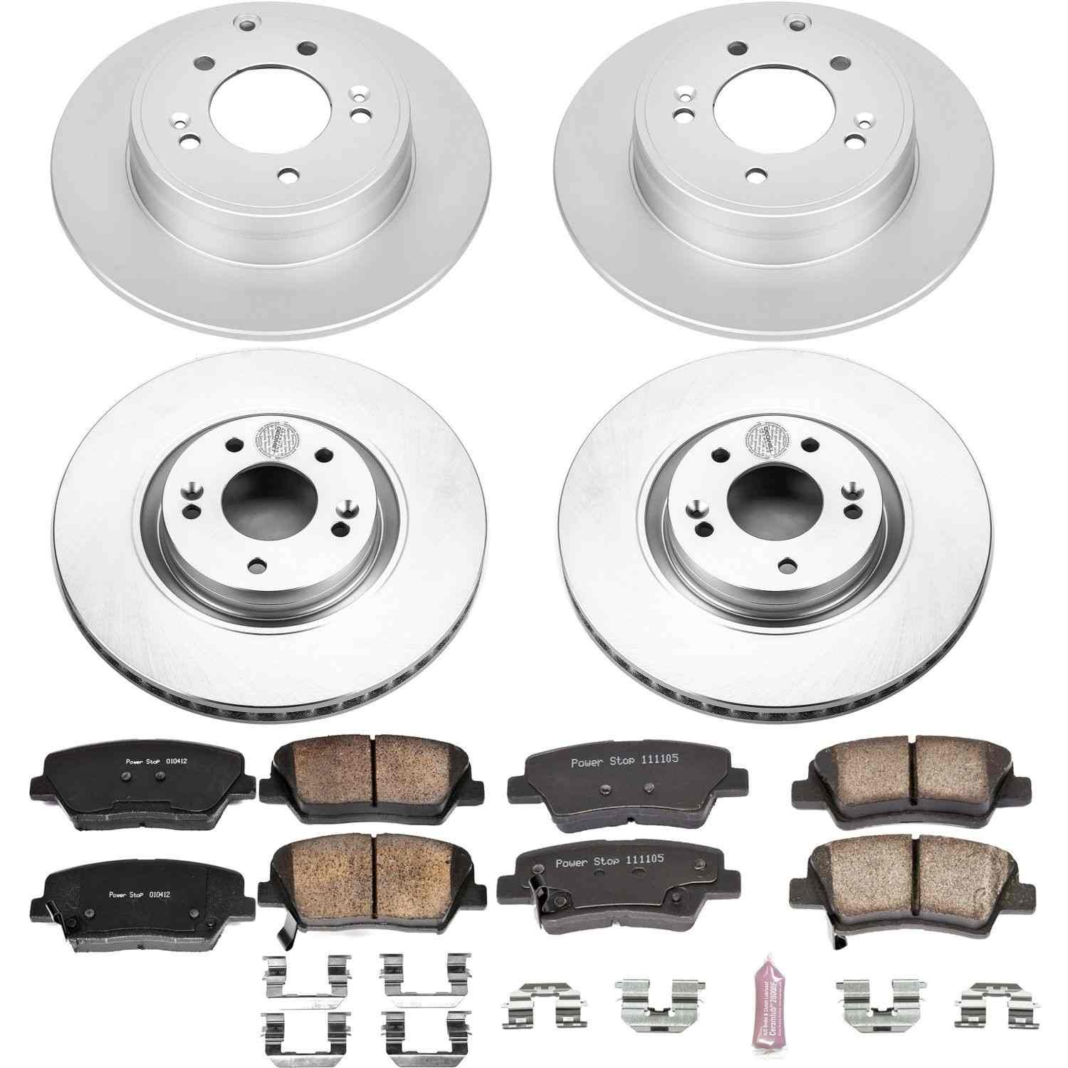 Power Stop 12-17 Hyundai Azera Front & Rear Z17 Evolution Geomet Coated Brake Kit